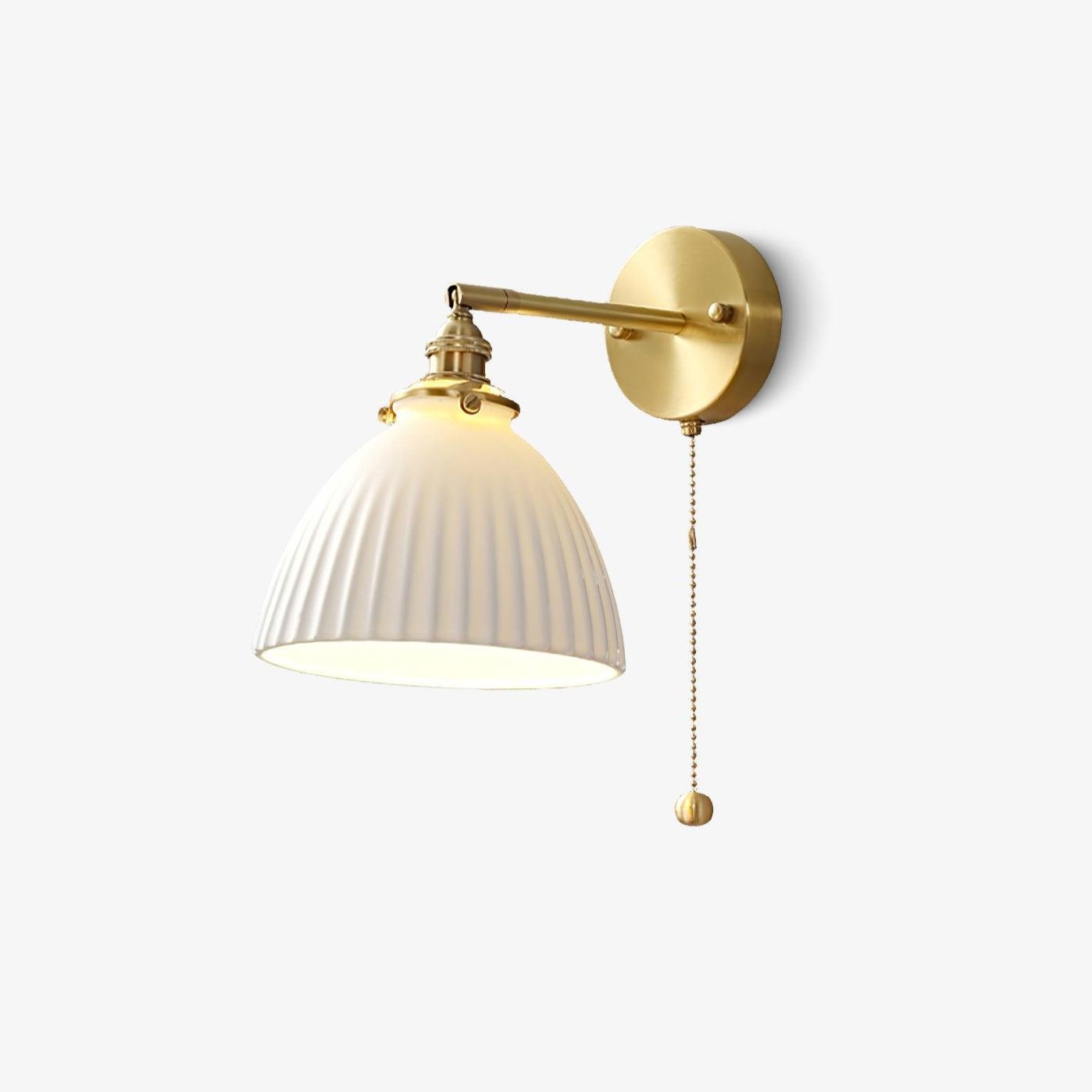 Brass Pleated Ceramic Wall Lamp - Blowlighting