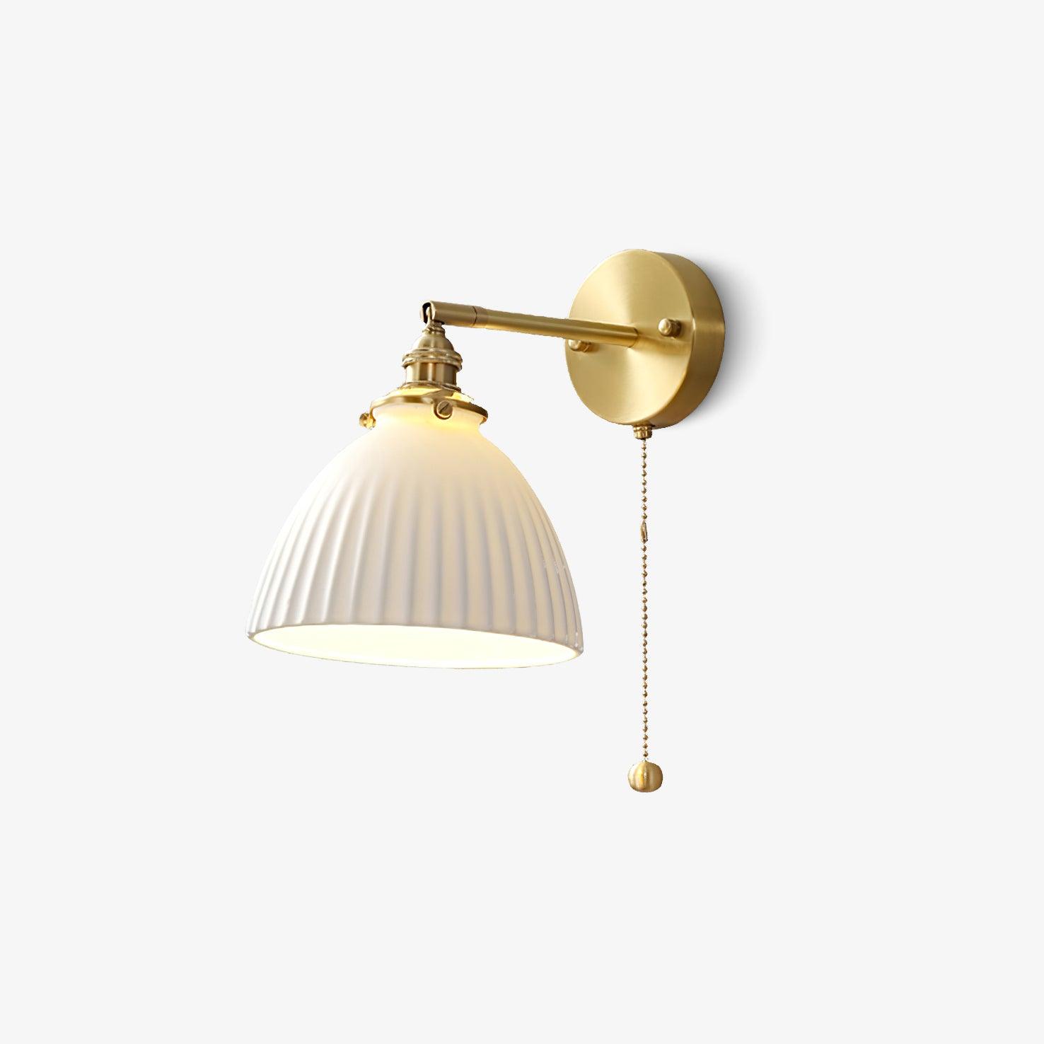 Brass Pleated Ceramic Wall Lamp - Blowlighting