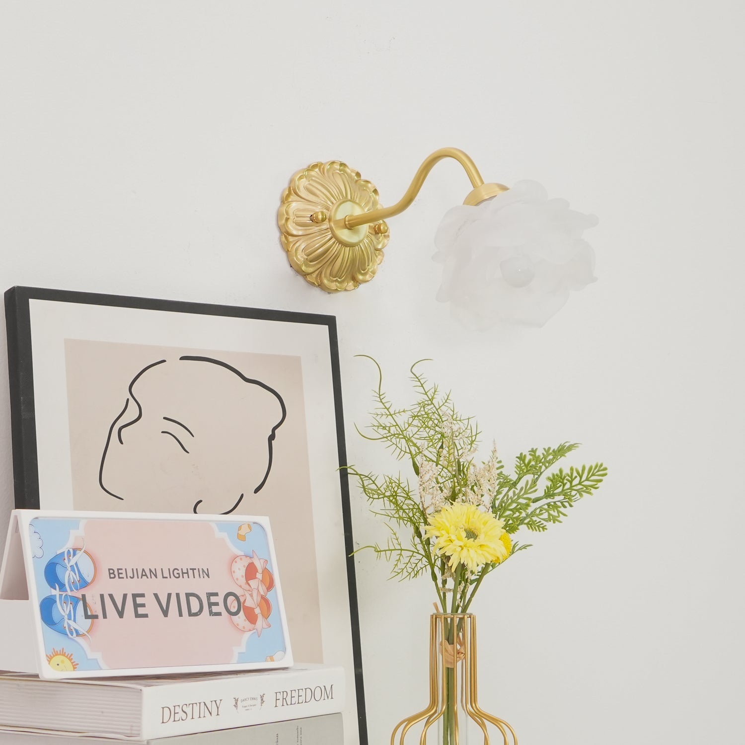 Brass Rose Wall Light - Blowlighting