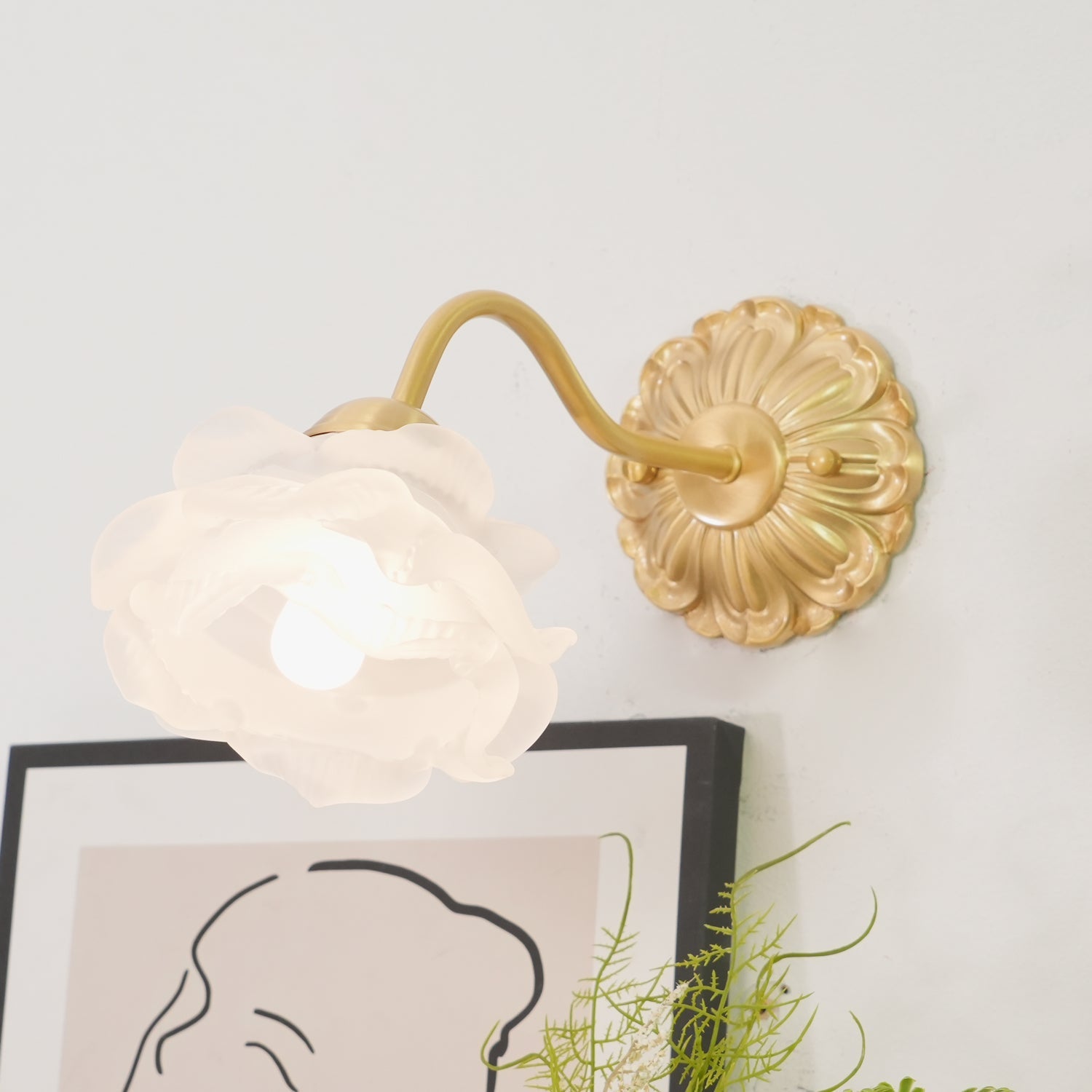Brass Rose Wall Light - Blowlighting