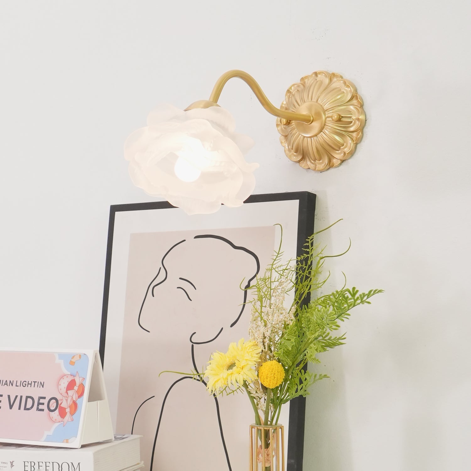 Brass Rose Wall Light - Blowlighting