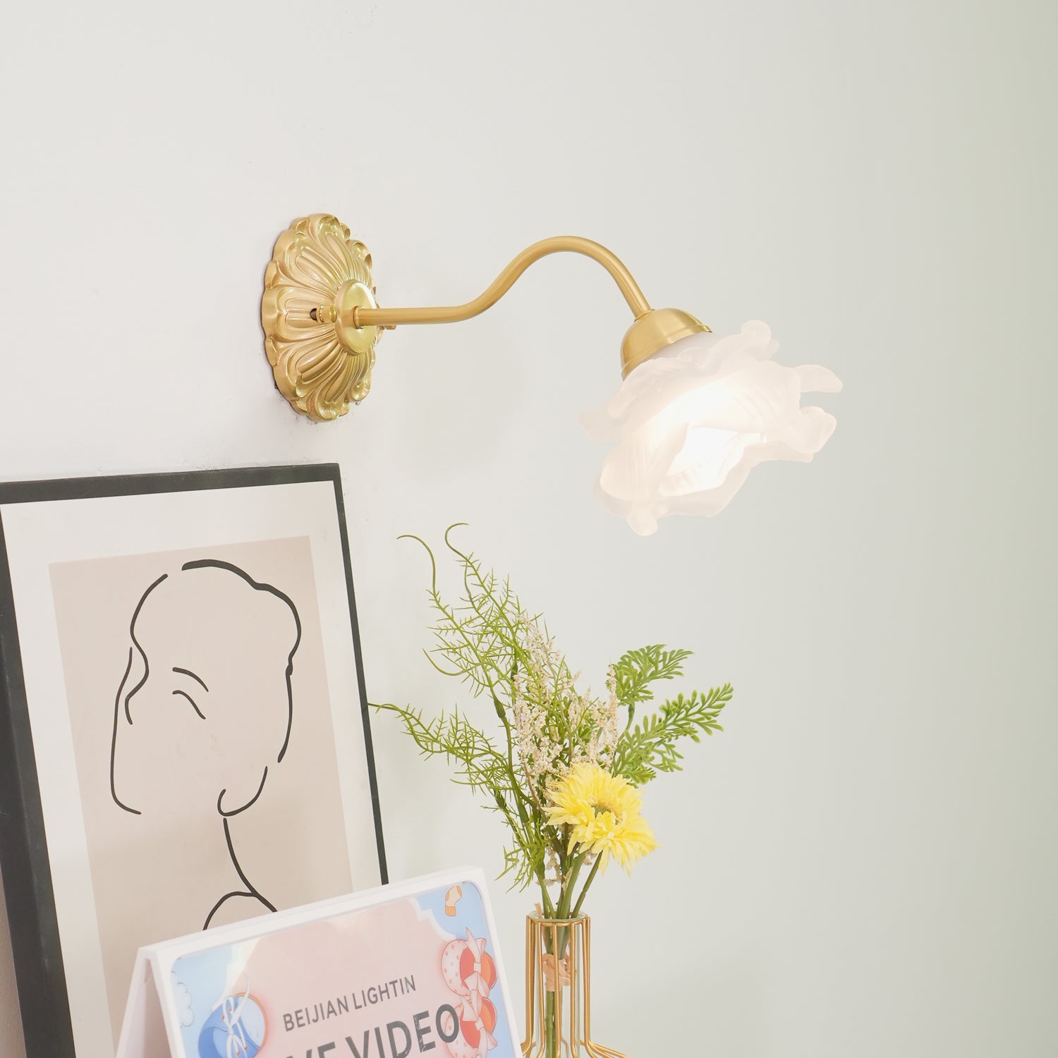 Brass Rose Wall Light - Blowlighting