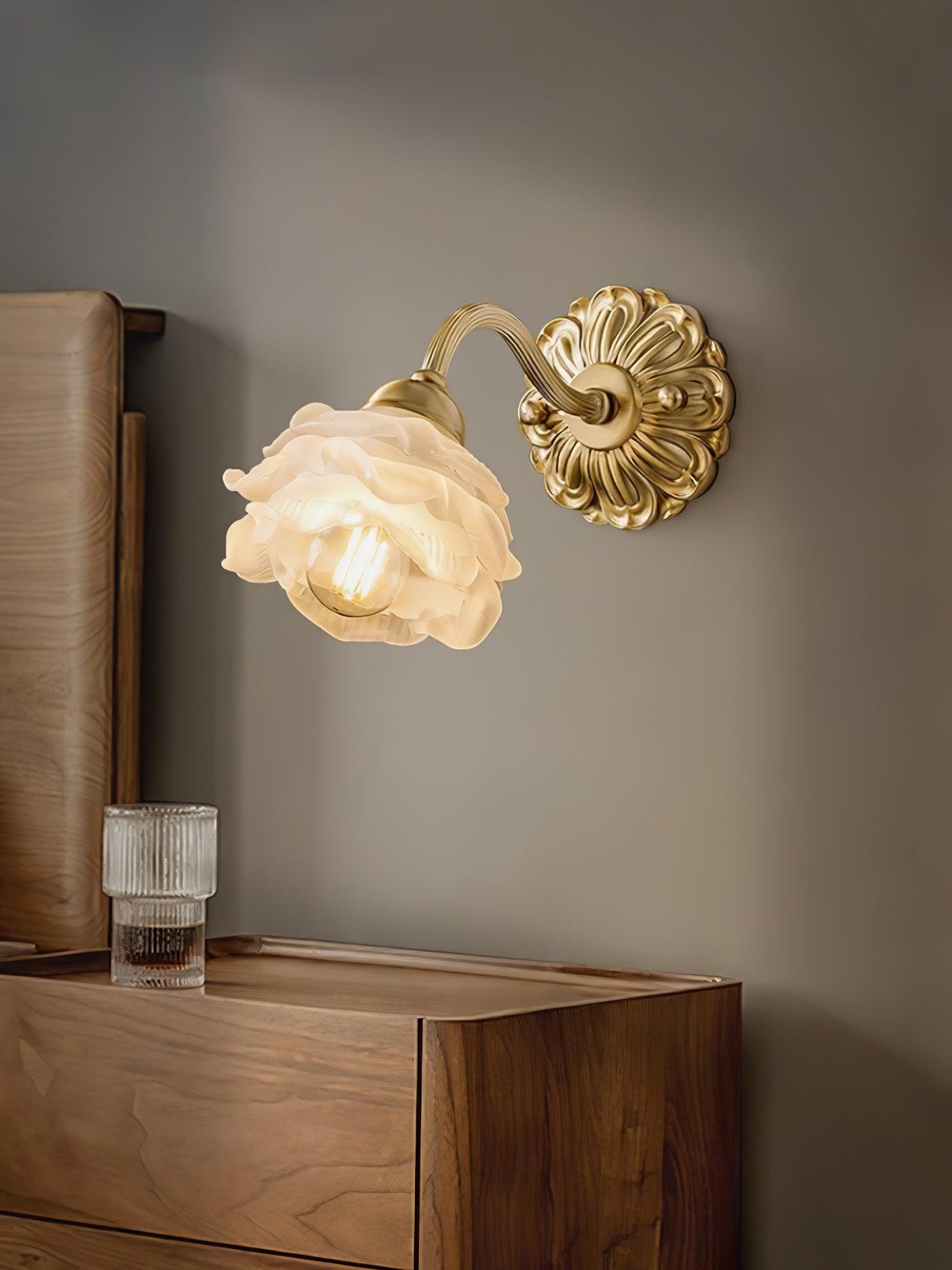 Brass Rose Wall Light - Blowlighting