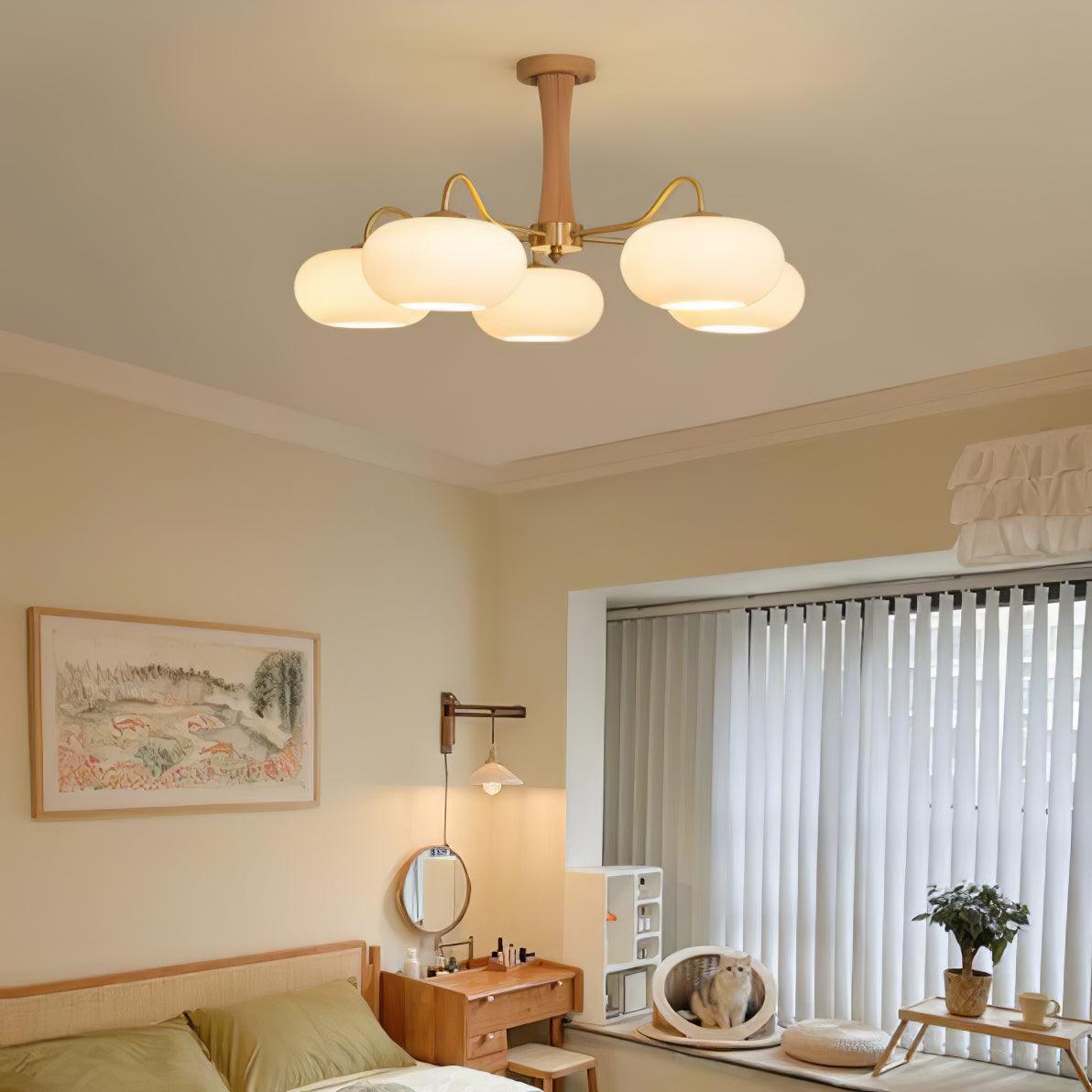 Brass Wooden Persimmon Chandelier - Blowlighting