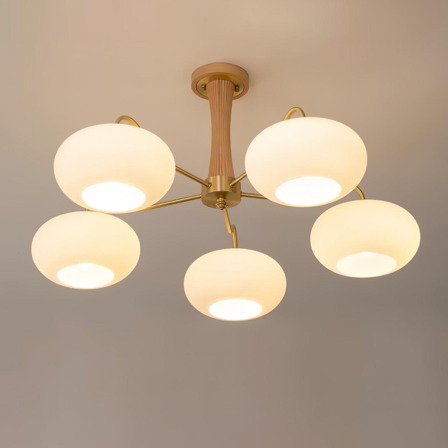 Brass Wooden Persimmon Chandelier - Blowlighting
