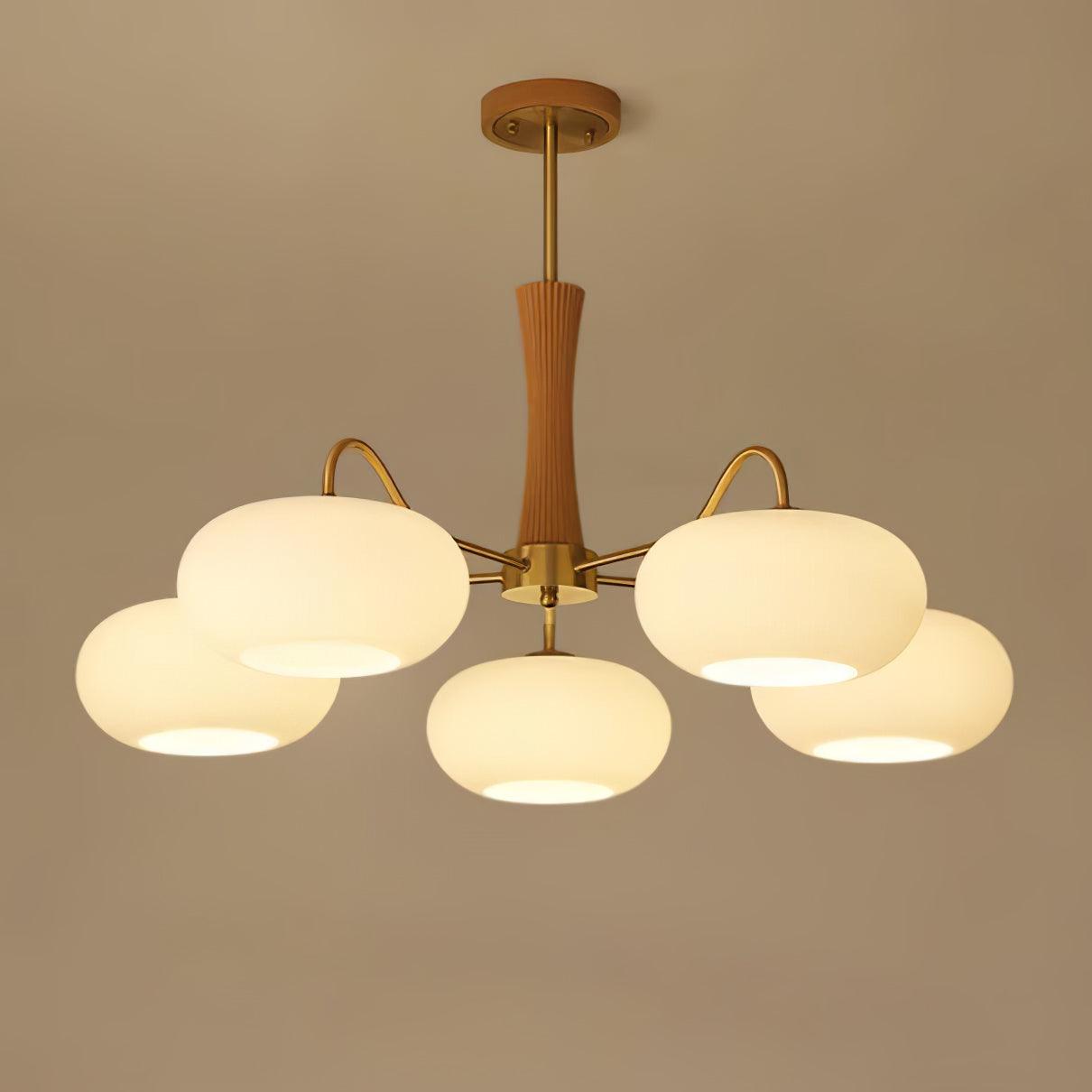 Brass Wooden Persimmon Chandelier - Blowlighting