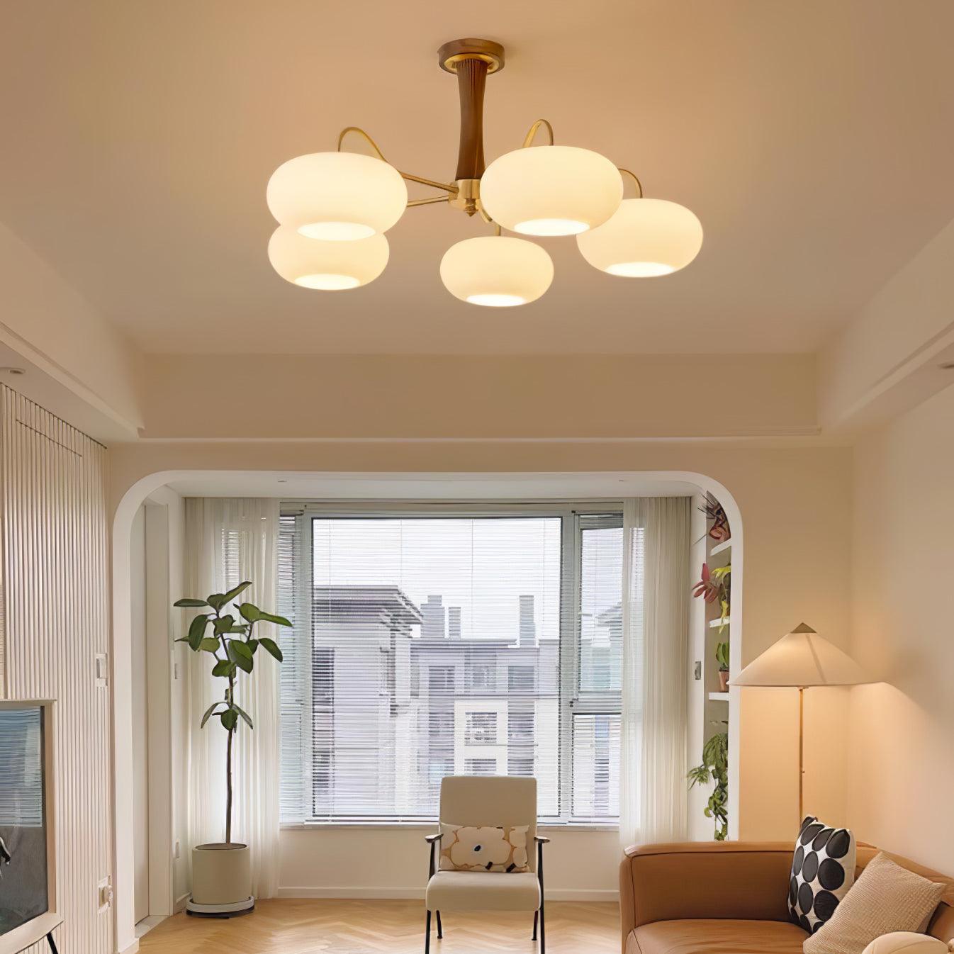 Brass Wooden Persimmon Chandelier - Blowlighting