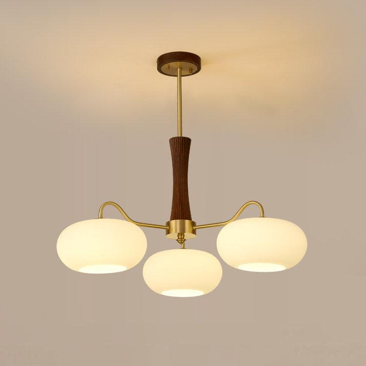 Brass Wooden Persimmon Chandelier - Blowlighting