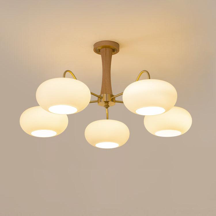 Brass Wooden Persimmon Chandelier - Blowlighting