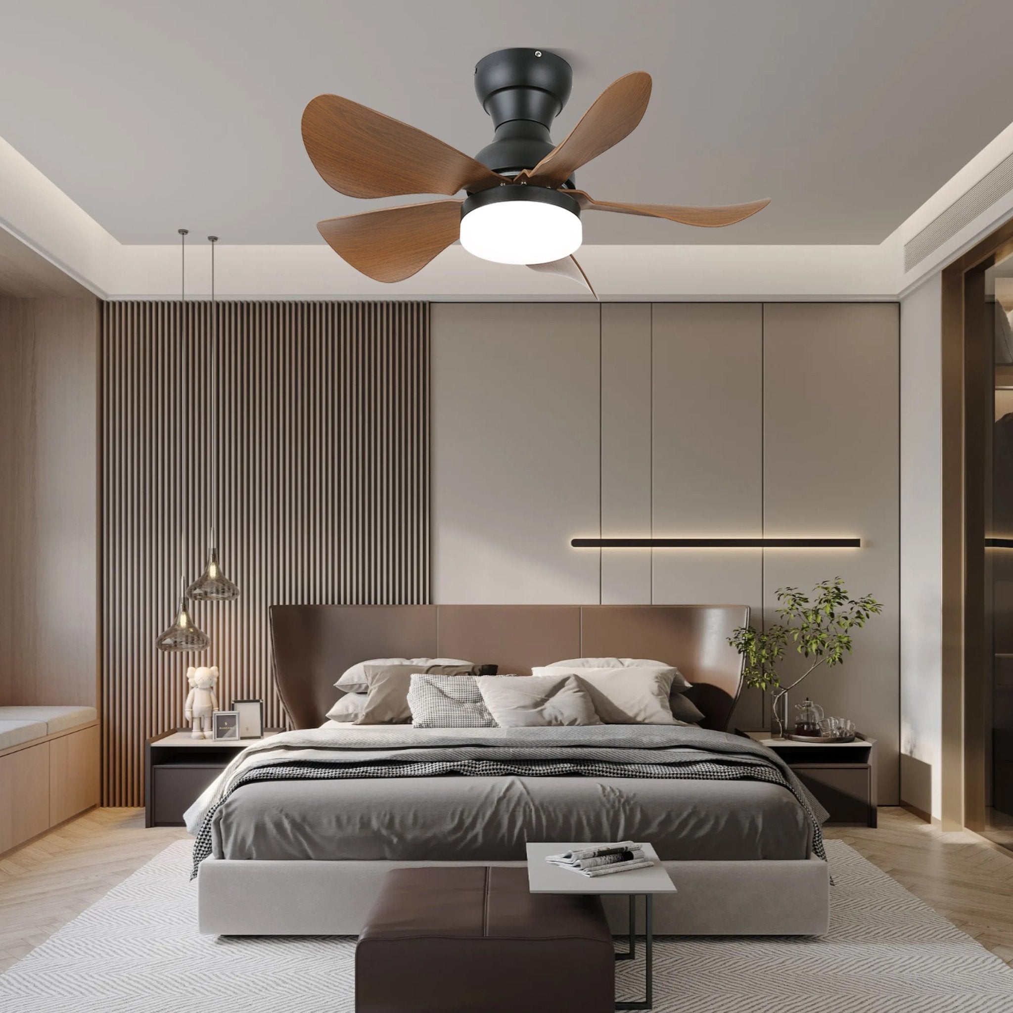 Callen Wood Ceiling Fan Light - Blowlighting