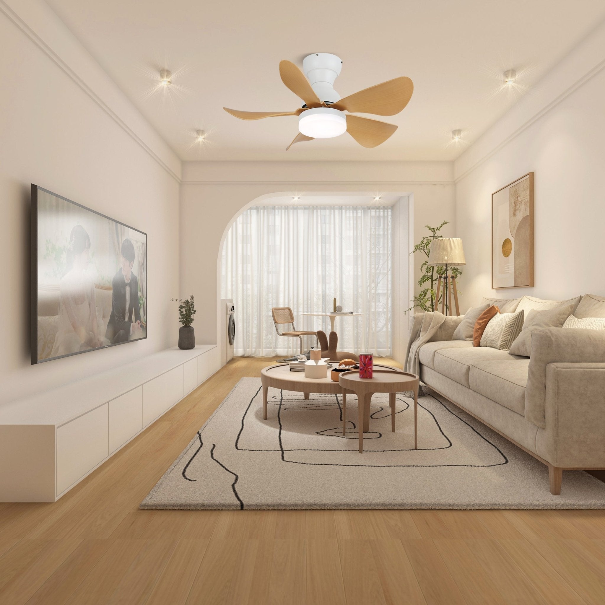 Callen Wood Ceiling Fan Light - Blowlighting