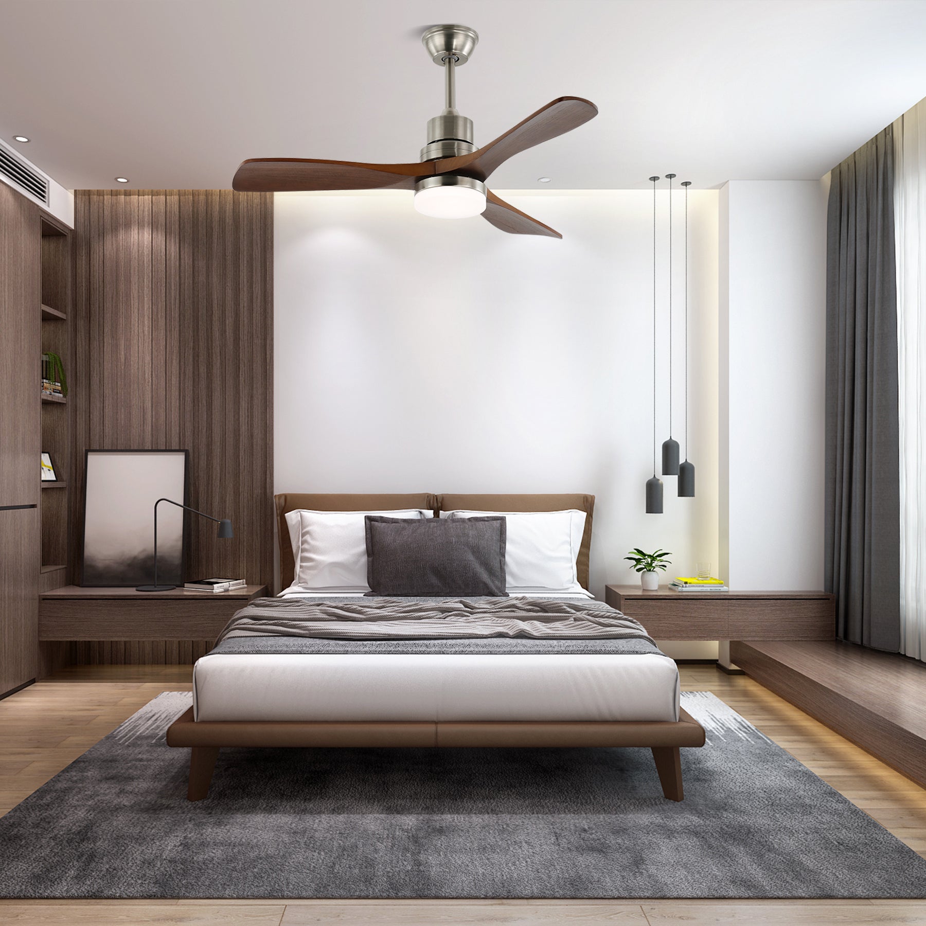 Kaelen Modern Wood Ceiling Fan Light - Blowlighting