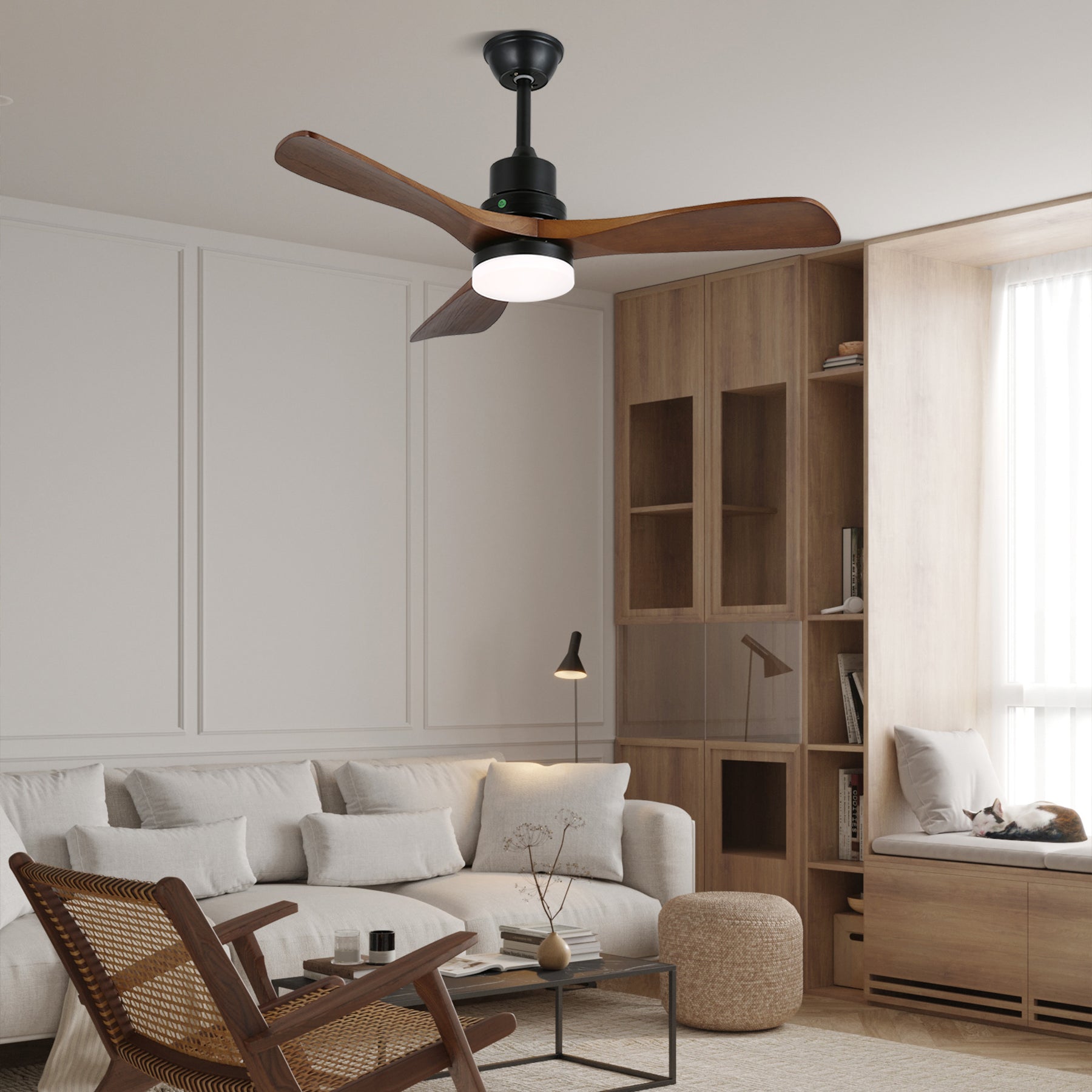 Kaelen Modern Wood Ceiling Fan Light - Blowlighting