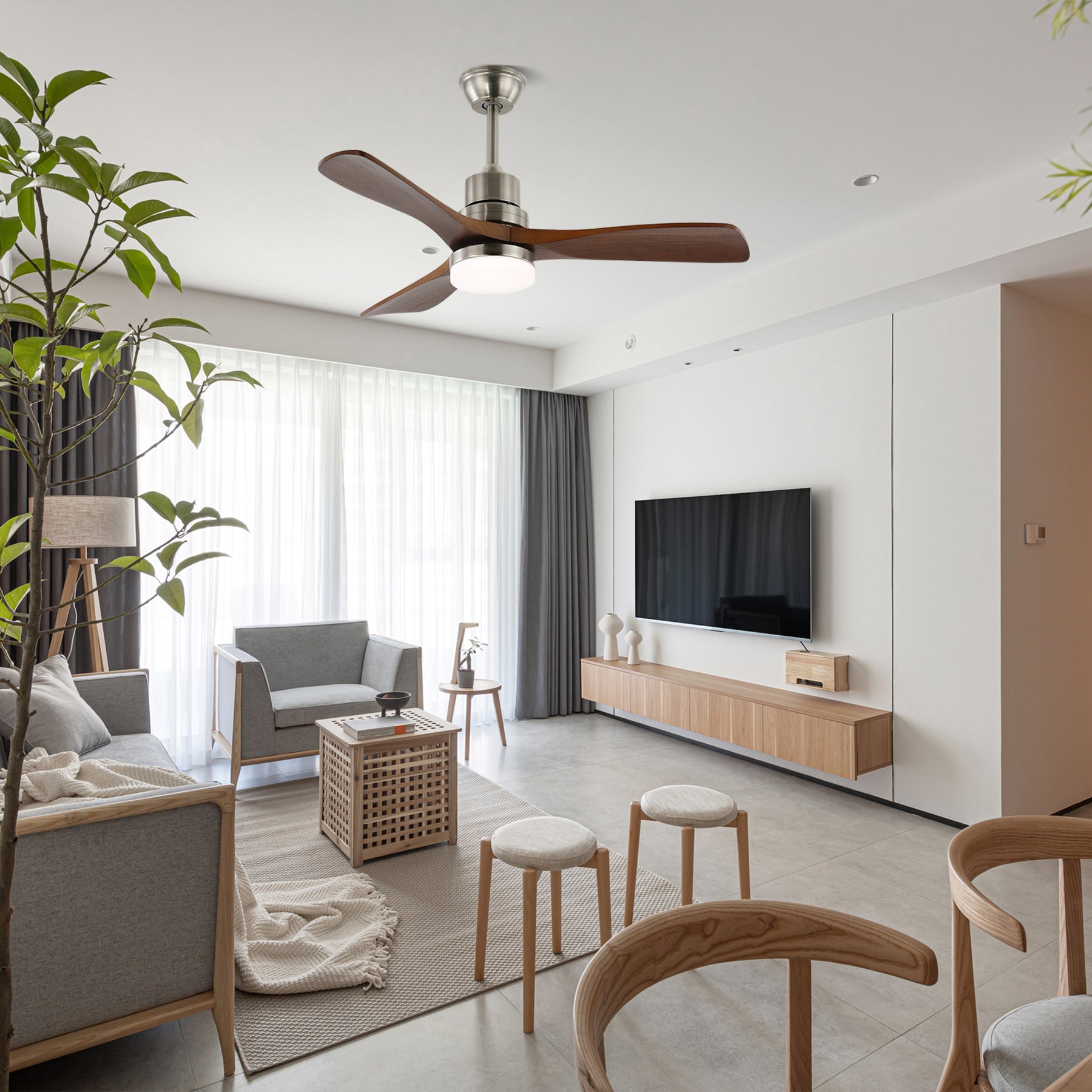 Kaelen Modern Wood Ceiling Fan Light - Blowlighting