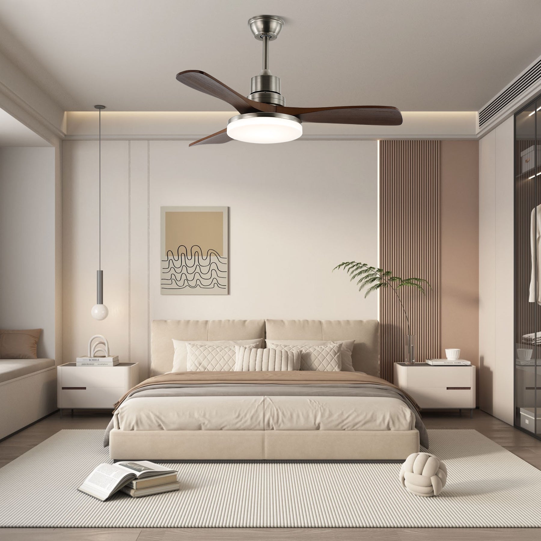 Kaelen Modern Wood Ceiling Fan Light - Blowlighting
