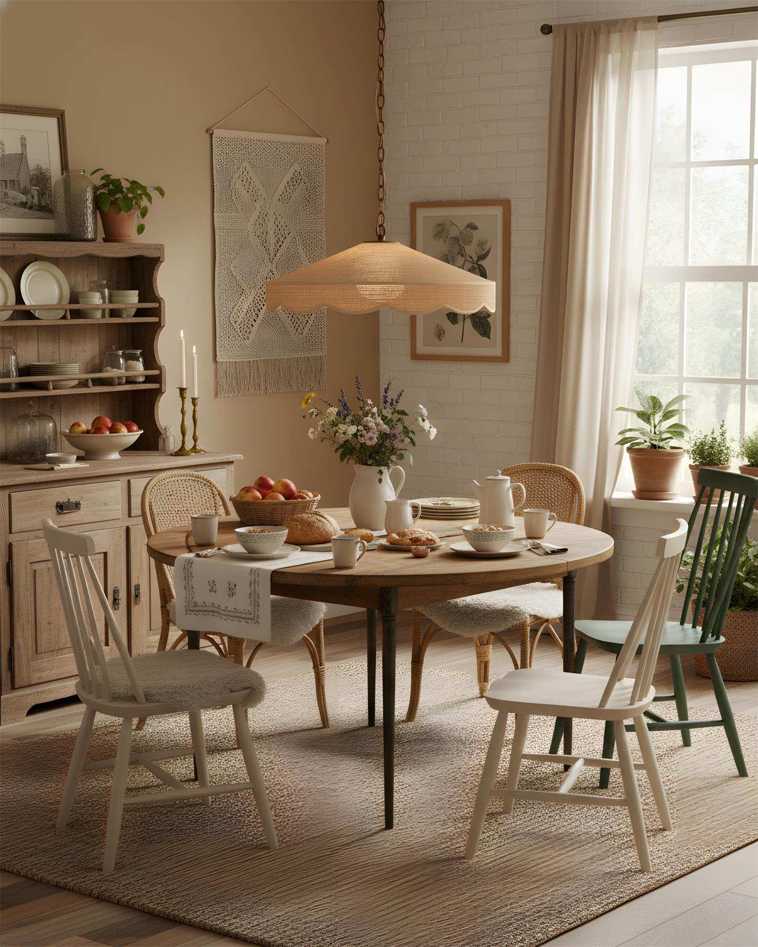 Breezora Natural Straw Weaving Pendant Light