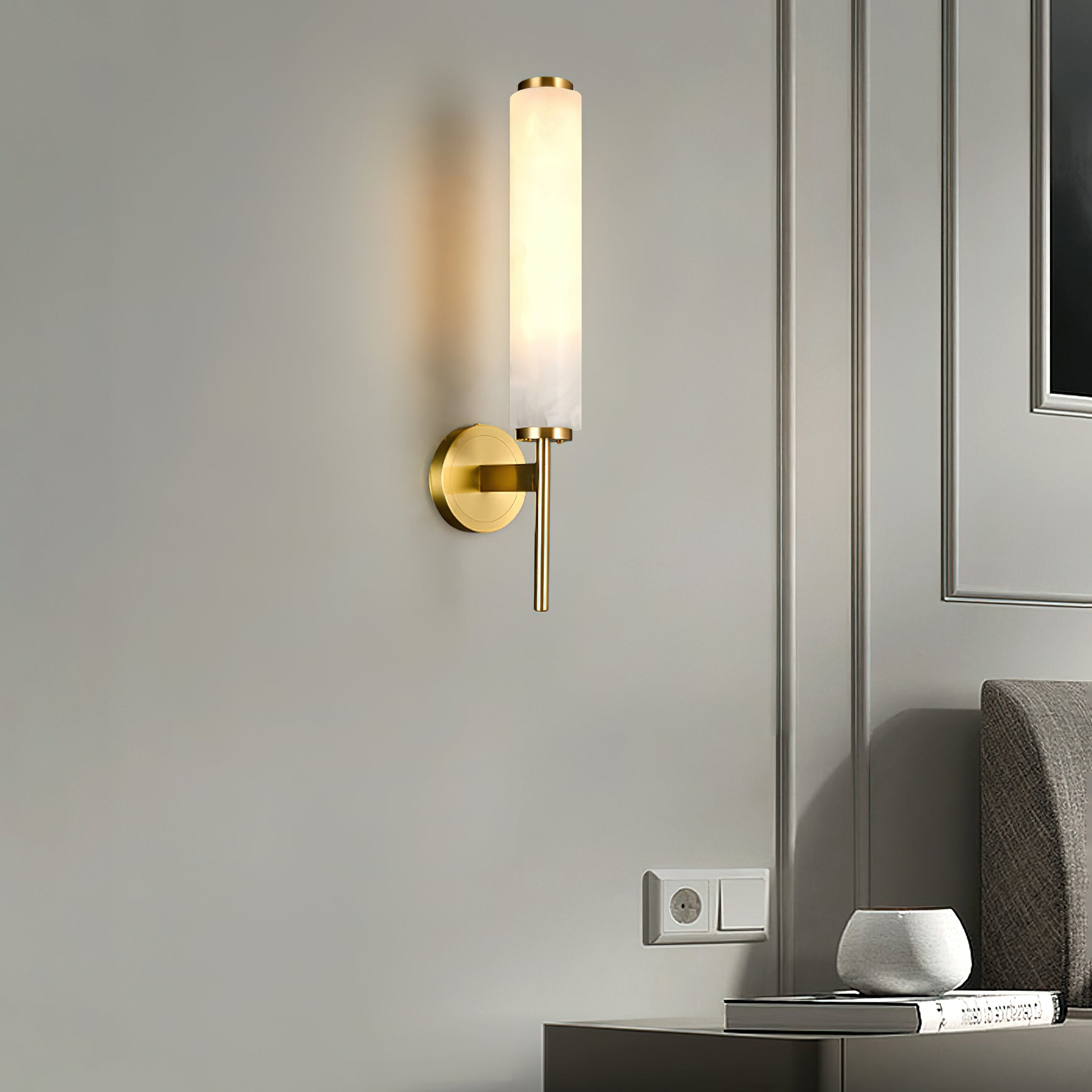 Olrinyra Cylinder Alabaster Wall Light - Blowlighting