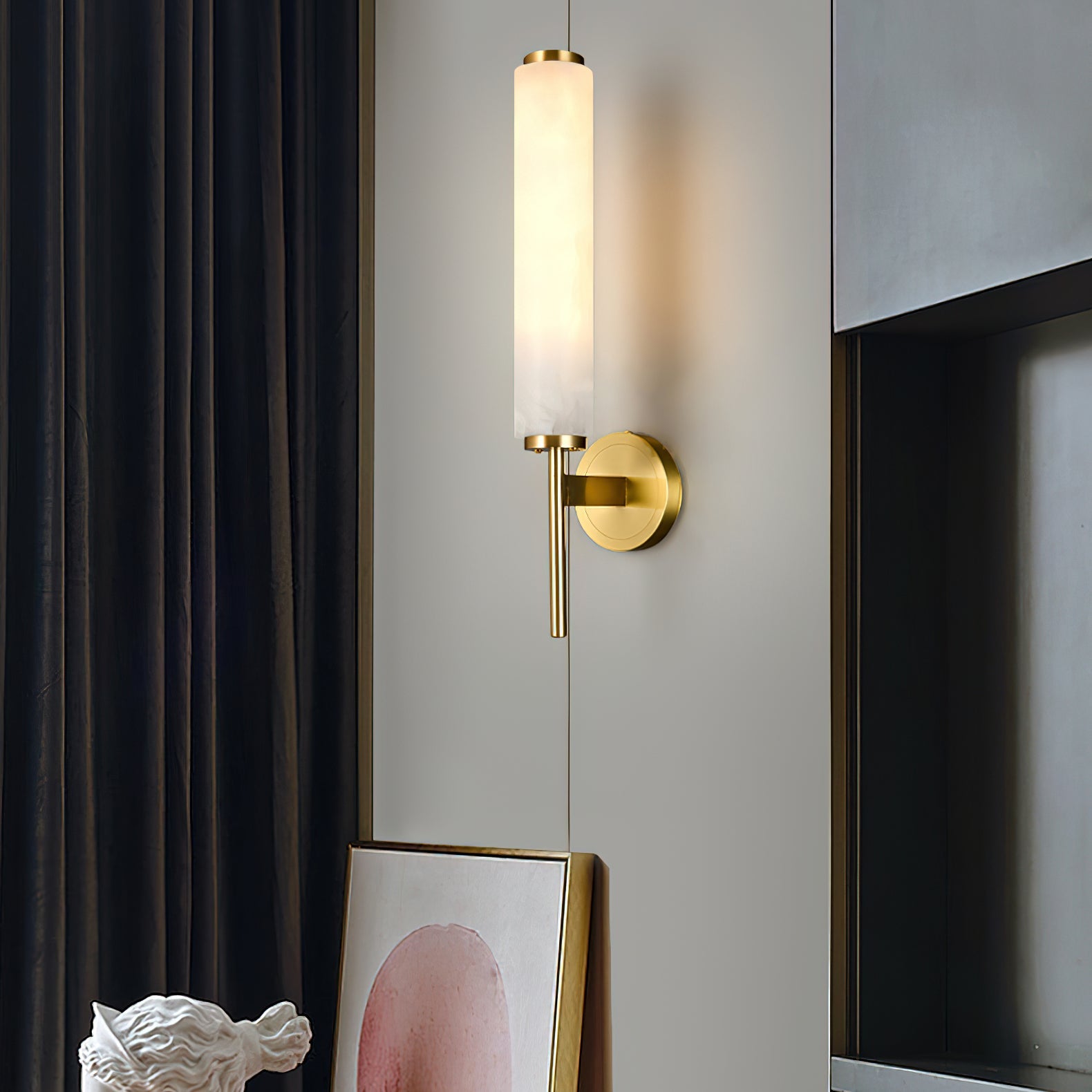 Olrinyra Cylinder Alabaster Wall Light - Blowlighting