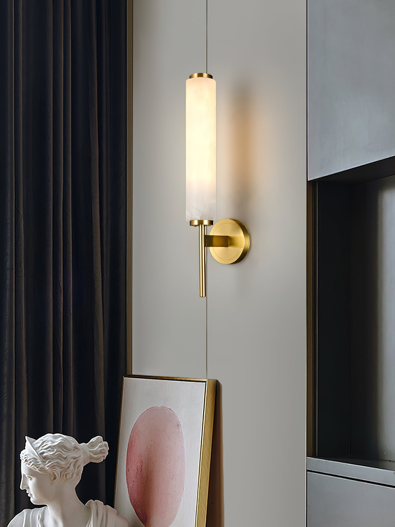 Olrinyra Cylinder Alabaster Wall Light - Blowlighting