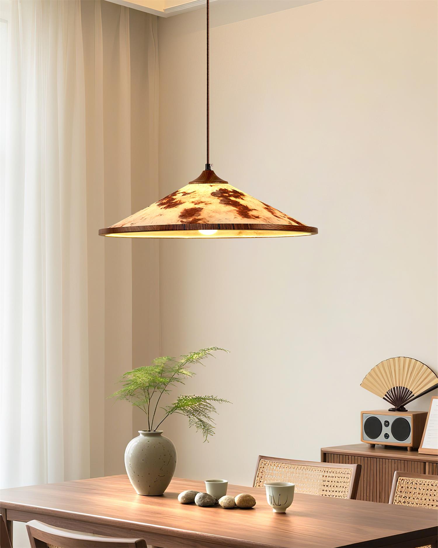 Brindle Wabi-Sabi Rice Paper Pendant Light
