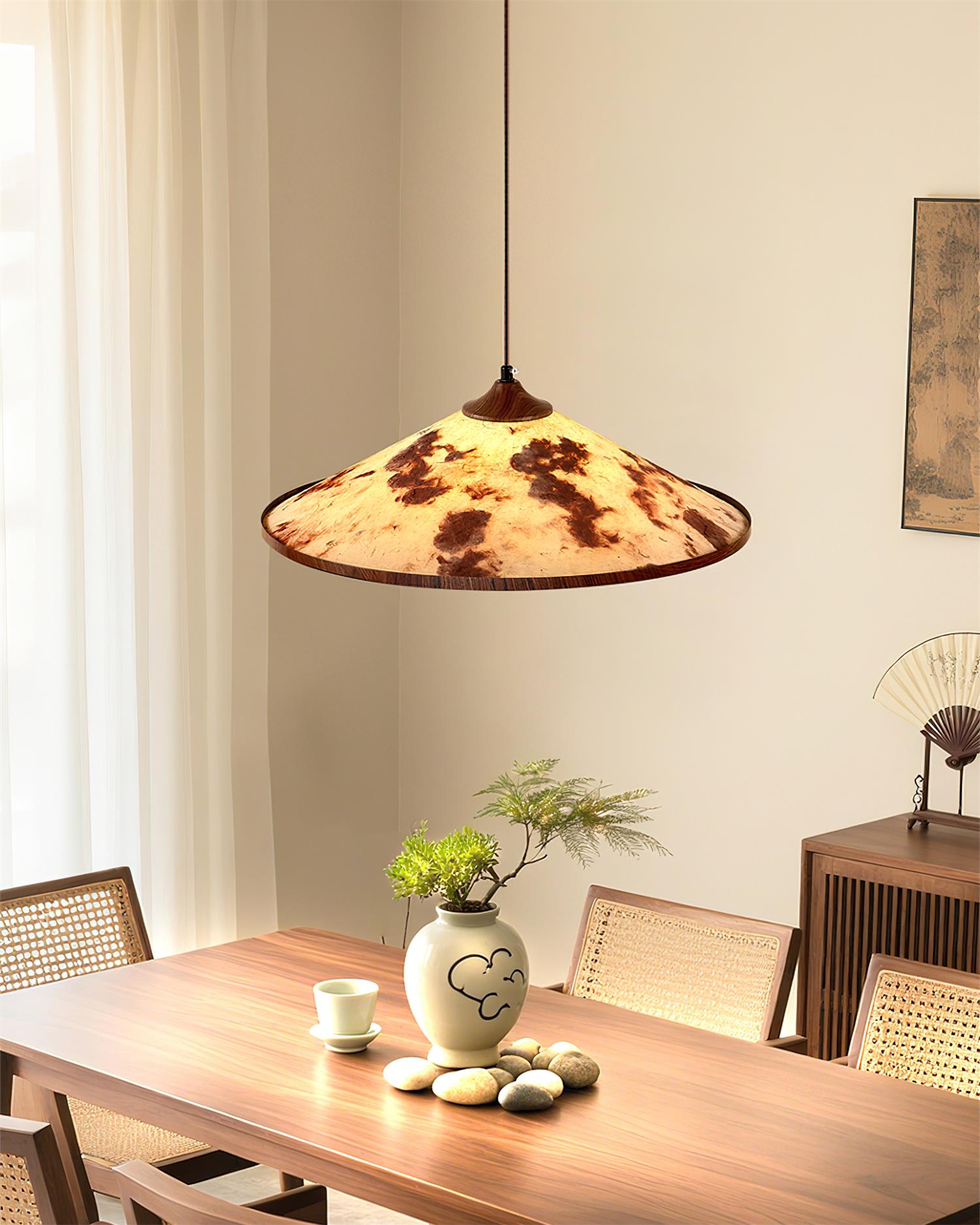 Brindle Wabi-Sabi Rice Paper Pendant Light
