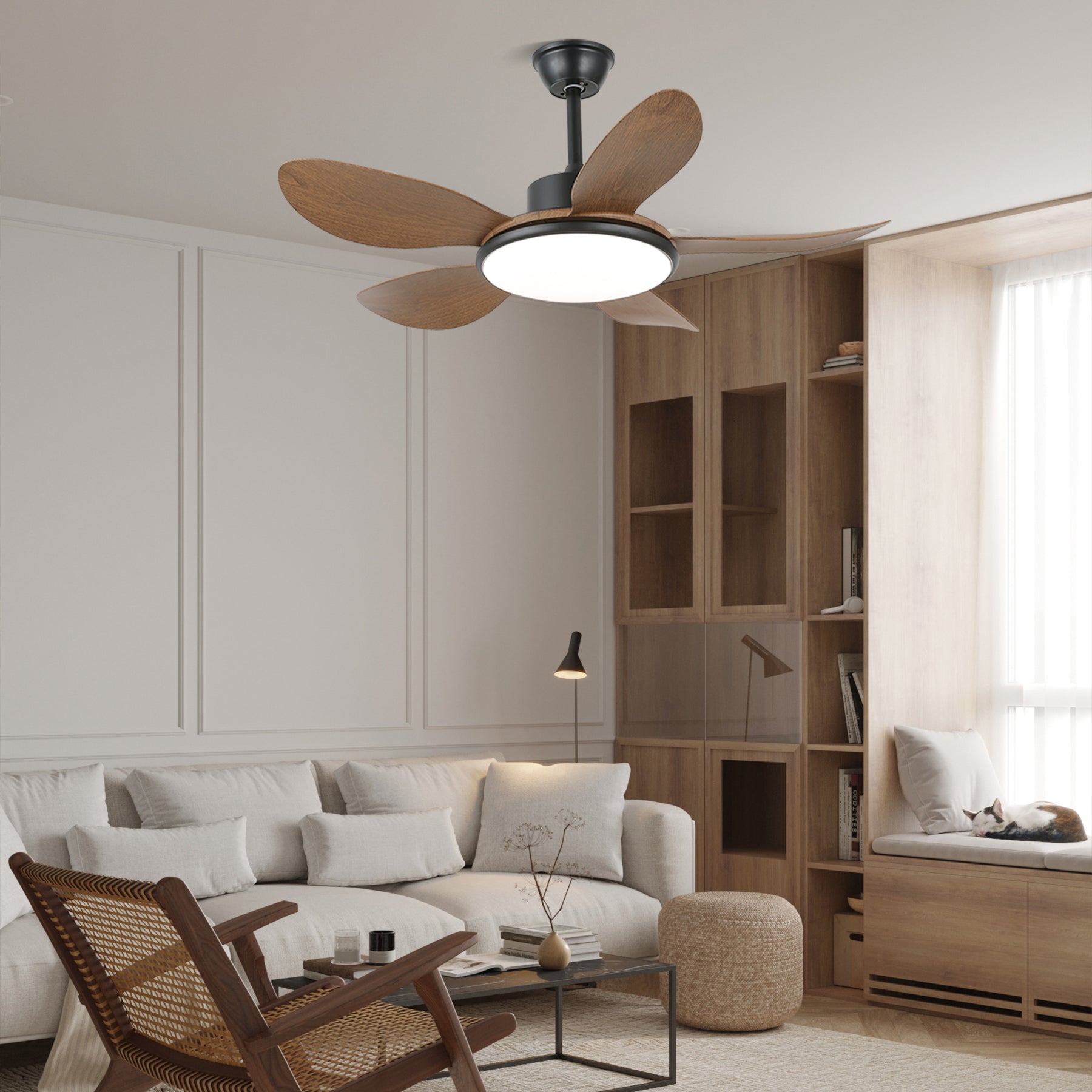Elano Wood Ceiling Fan Light - Blowlighting