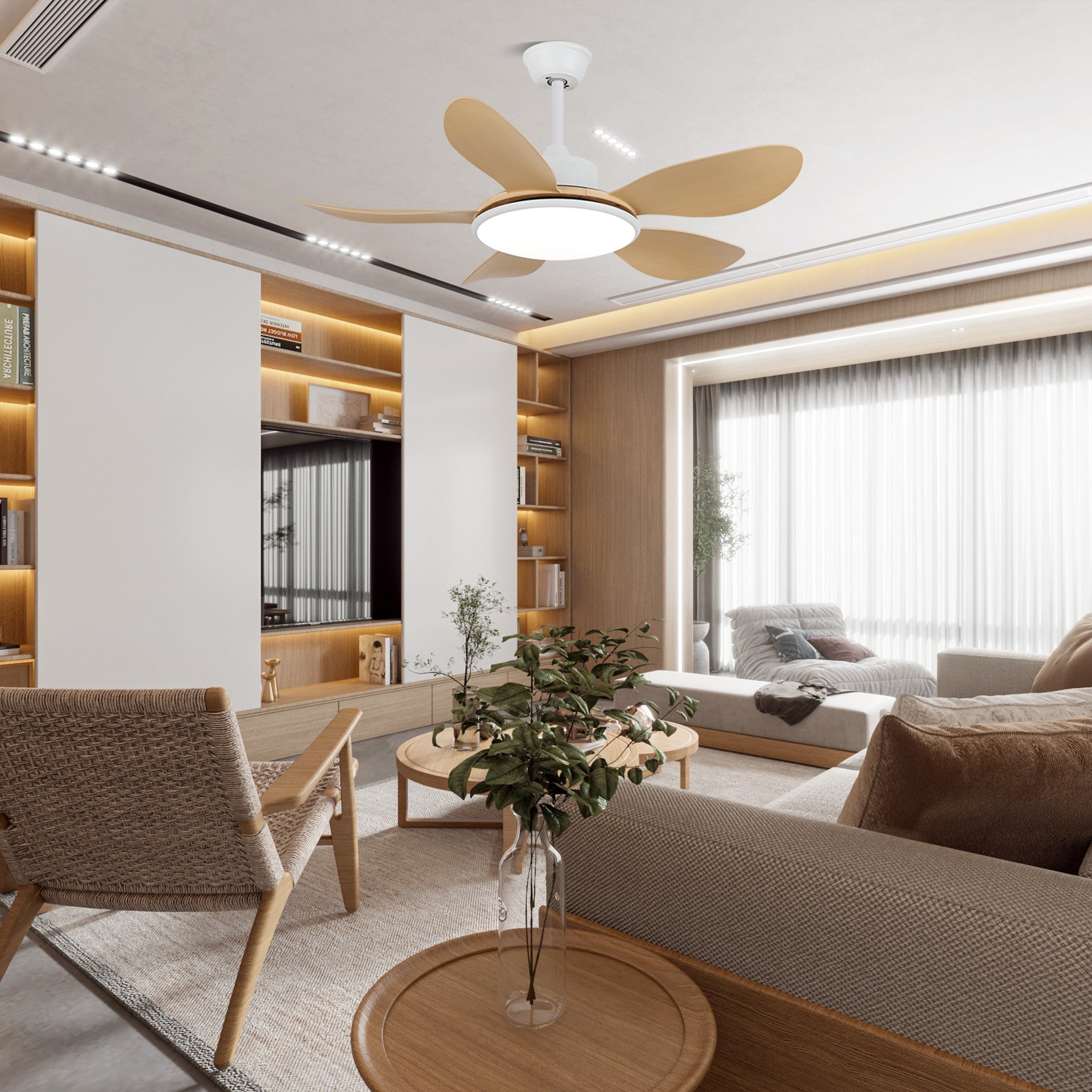 Elano Wood Ceiling Fan Light - Blowlighting