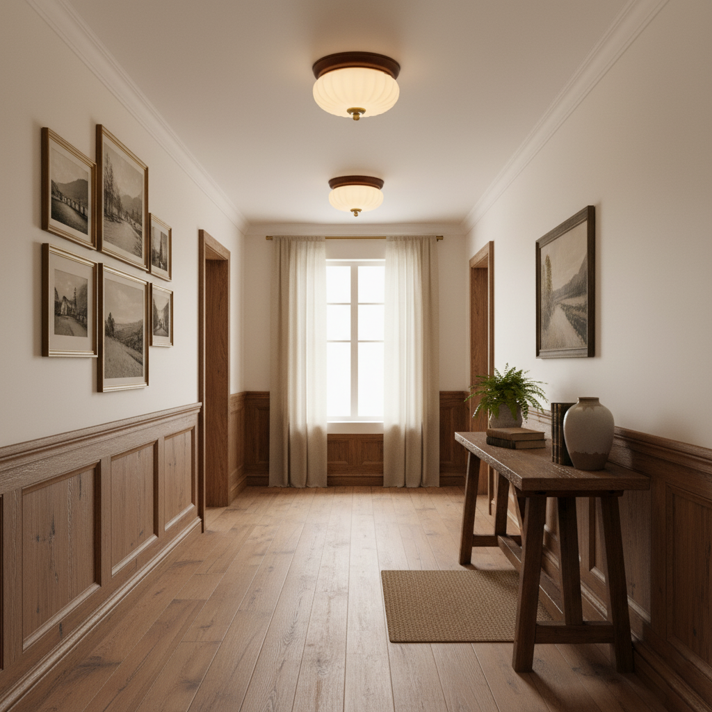 Telvian Elegant Wood Ceiling Lamp