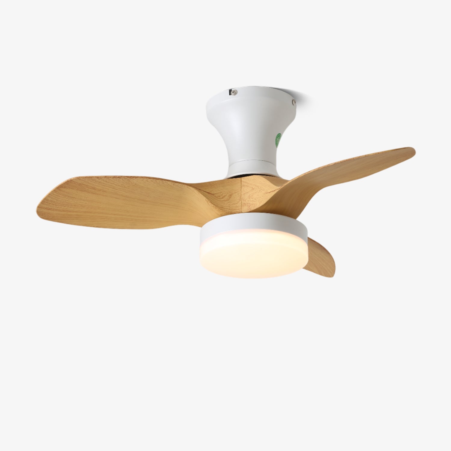 Nora Minimalist White Wood Ceiling Fan Light - Blowlighting