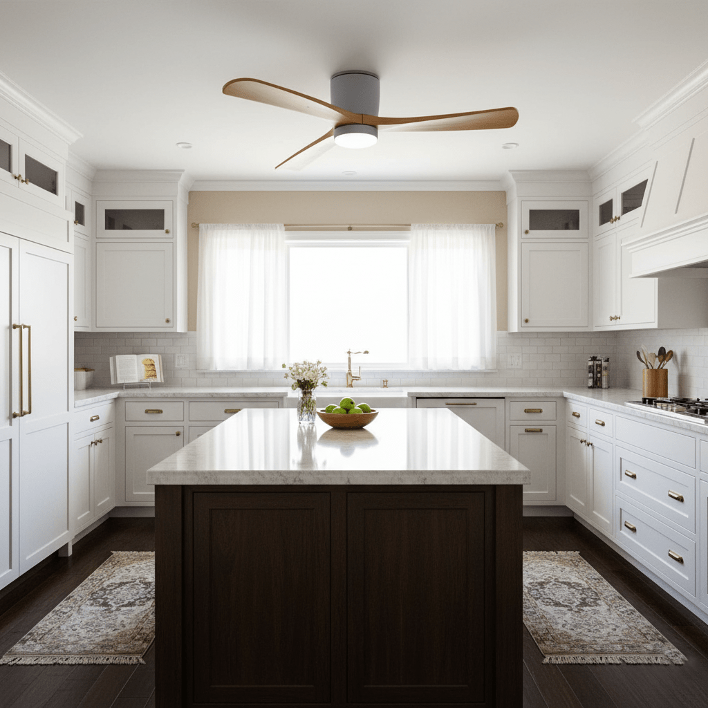 Brogan Modern Sycamore Wood Ceiling Fan Light