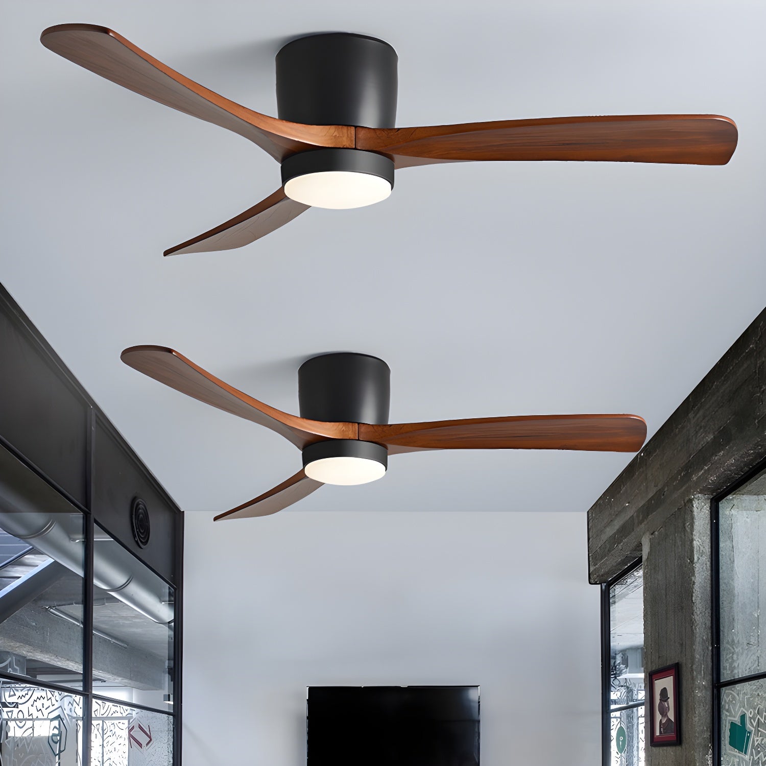 Brogan Modern Sycamore Wood Ceiling Fan Light