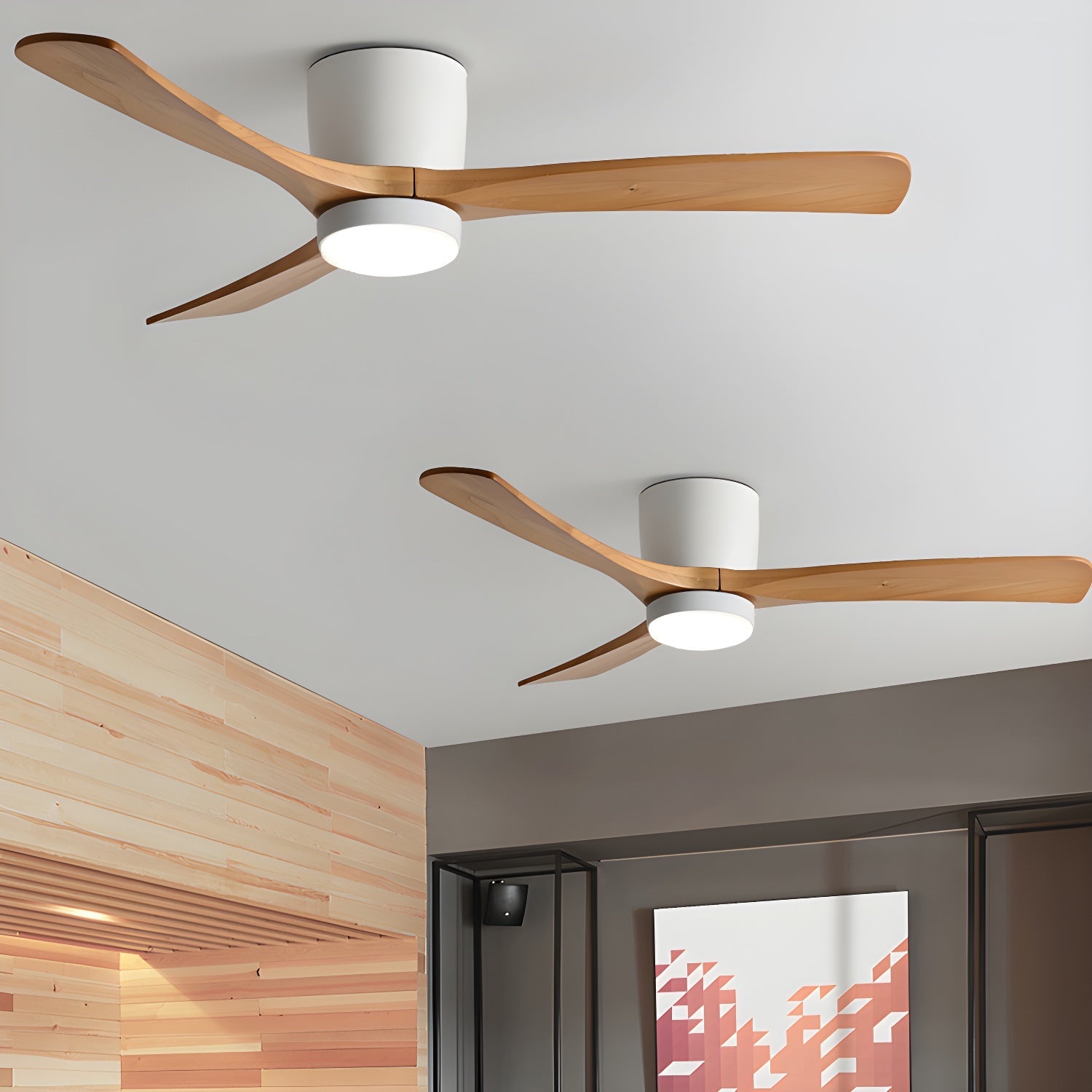 Brogan Modern Sycamore Wood Ceiling Fan Light