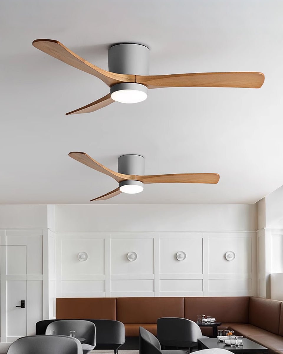 Brogan Modern Sycamore Wood Ceiling Fan Light