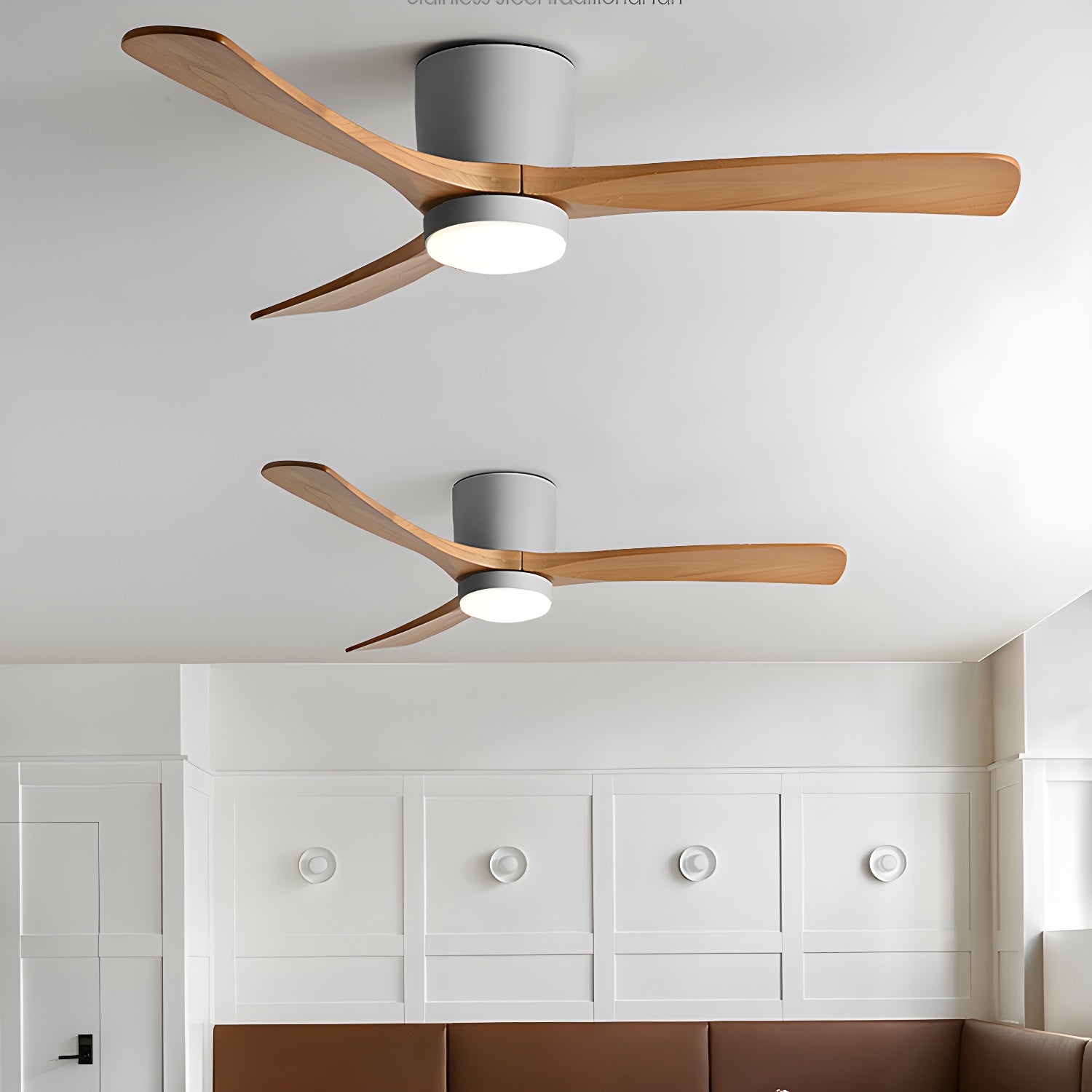 Brogan Modern Sycamore Wood Ceiling Fan Light