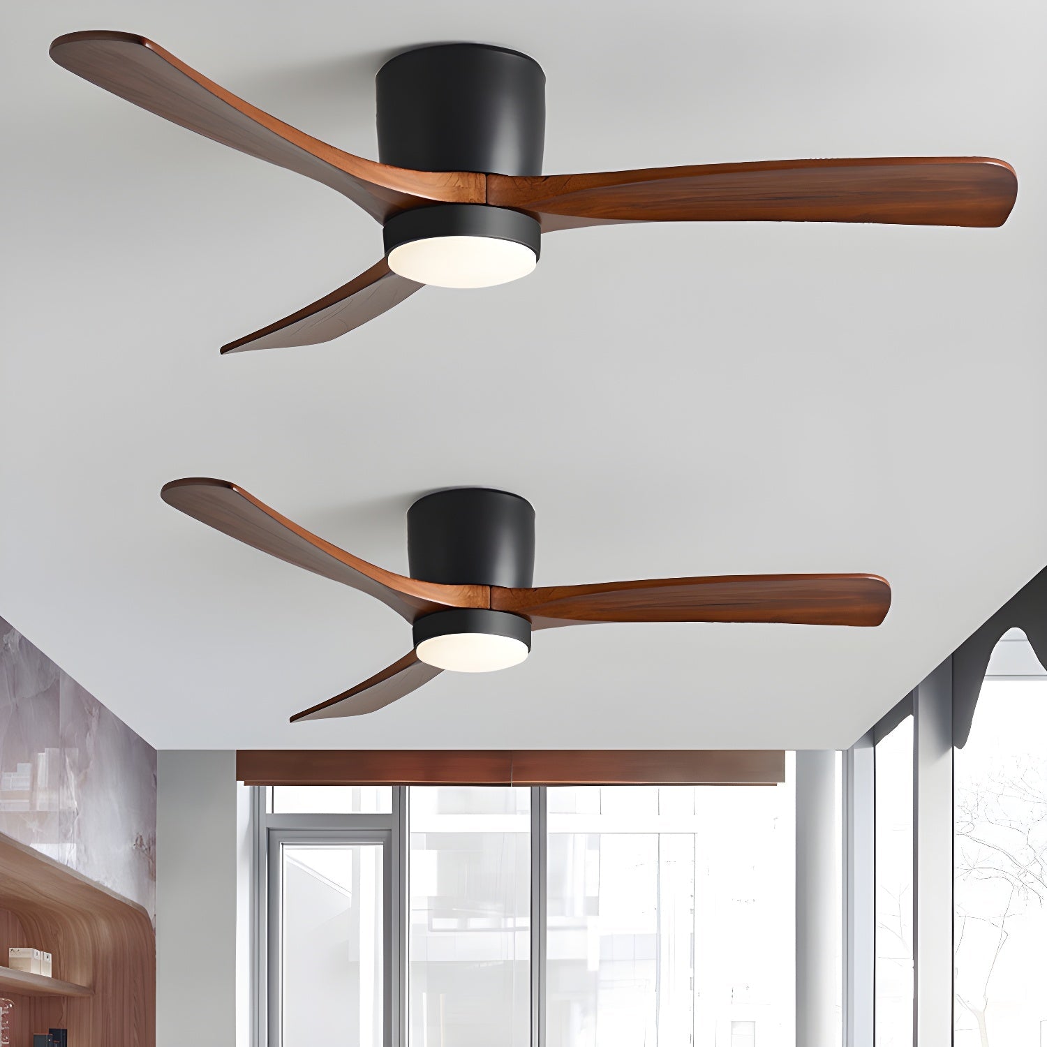 Brogan Modern Sycamore Wood Ceiling Fan Light