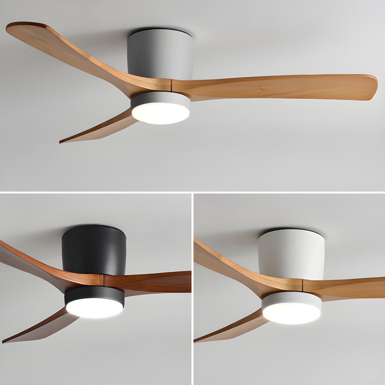 Brogan Modern Sycamore Wood Ceiling Fan Light