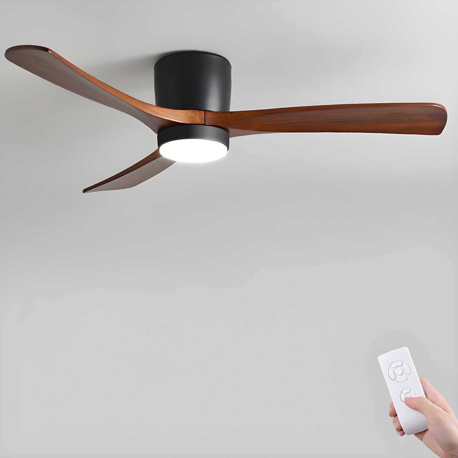 Brogan Modern Sycamore Wood Ceiling Fan Light