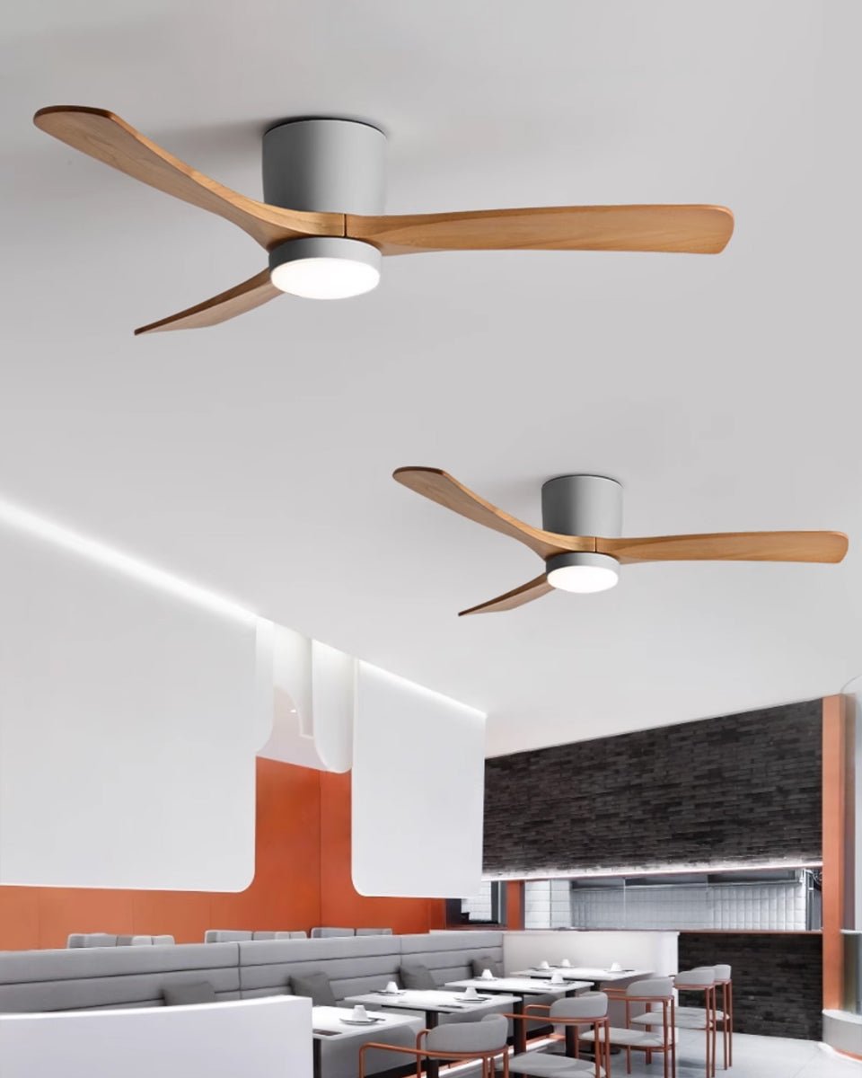 Brogan Modern Sycamore Wood Ceiling Fan Light