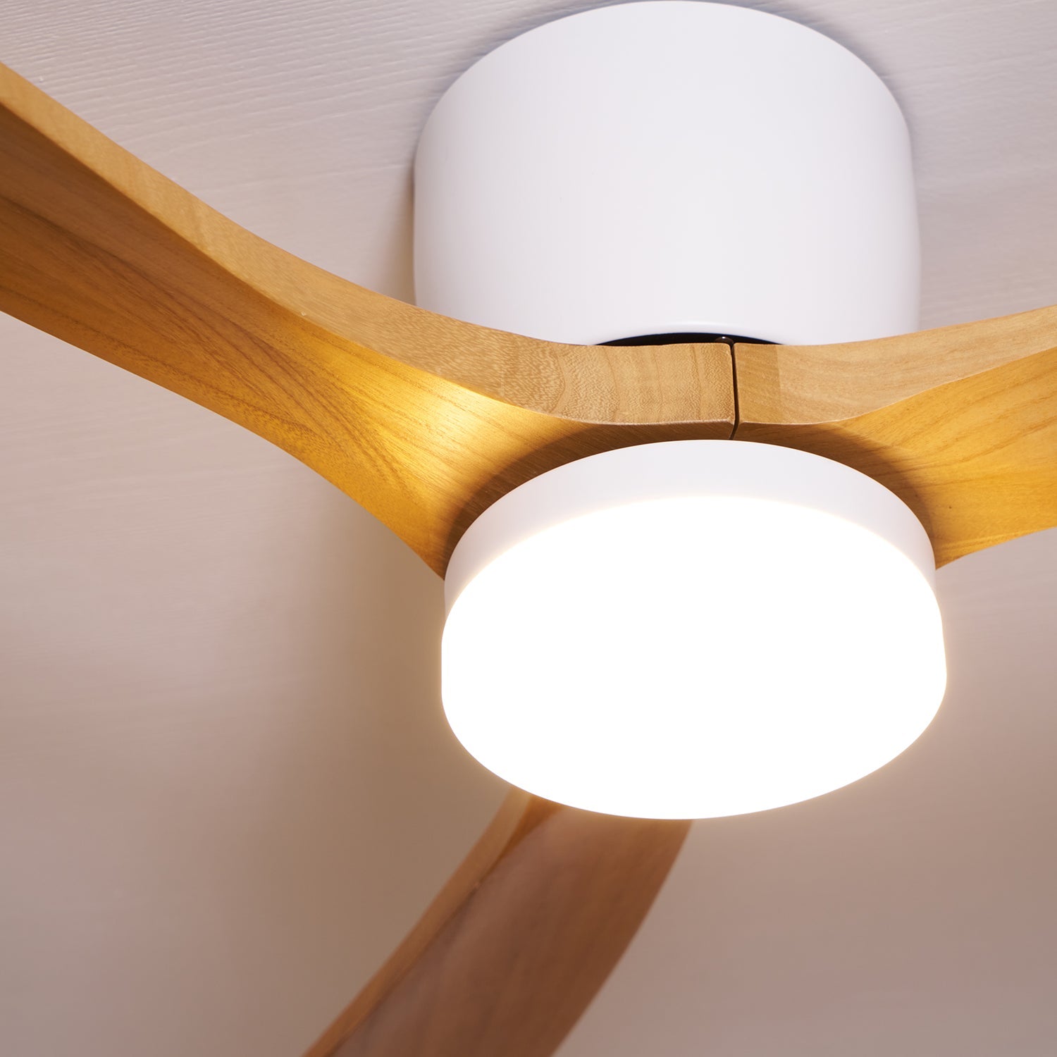 Brogan Modern Sycamore Wood Ceiling Fan Light