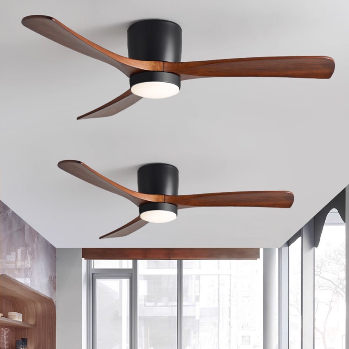 Brogan Modern Sycamore Wood Ceiling Fan Light