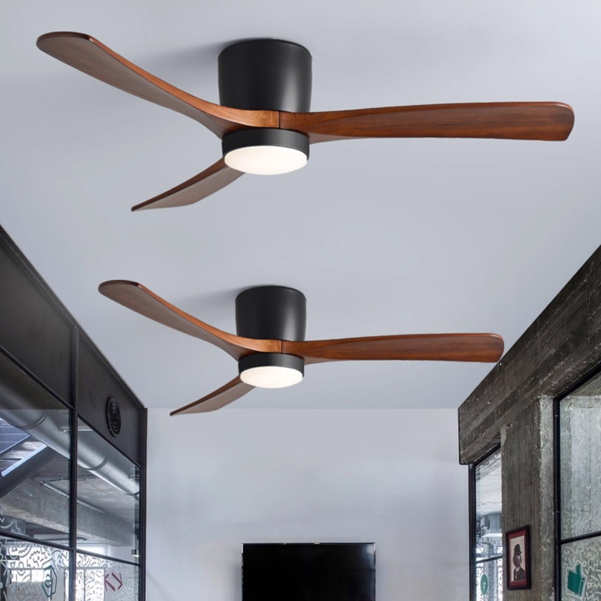 Brogan Modern Sycamore Wood Ceiling Fan Light