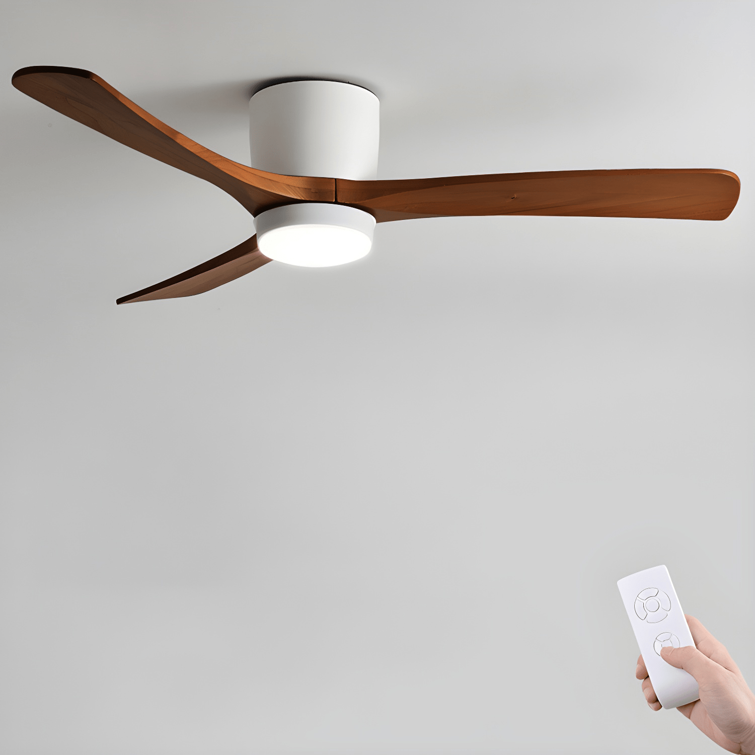 Brogan Modern Sycamore Wood Ceiling Fan Light
