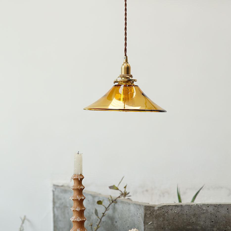 Amber Glass Pendant Light - Blowlighting