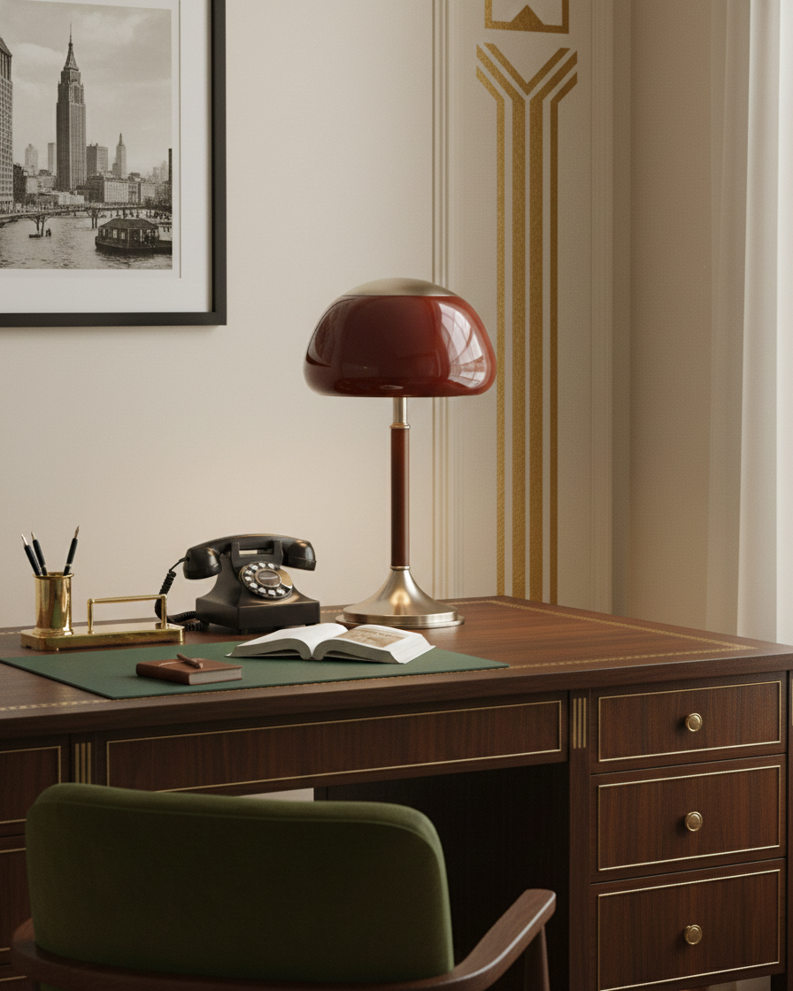 Brunello Mid-Century Wood Table Light
