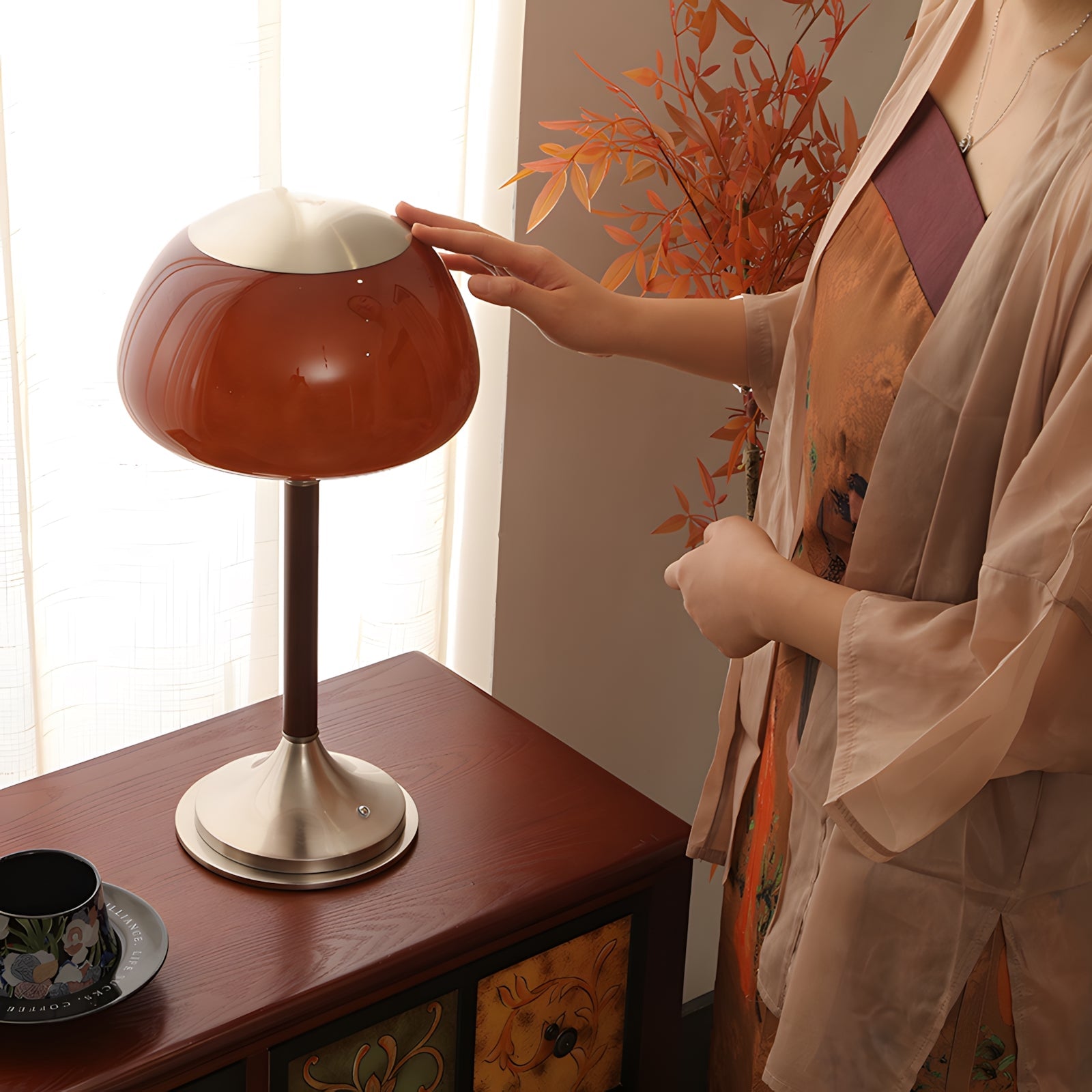 Brunello Mid-Century Wood Table Light