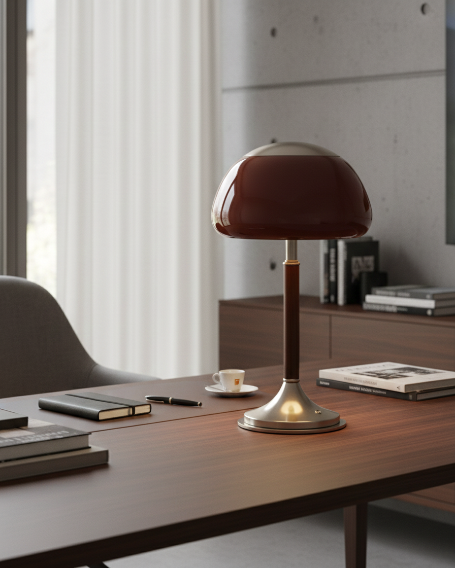 Brunello Mid-Century Wood Table Light
