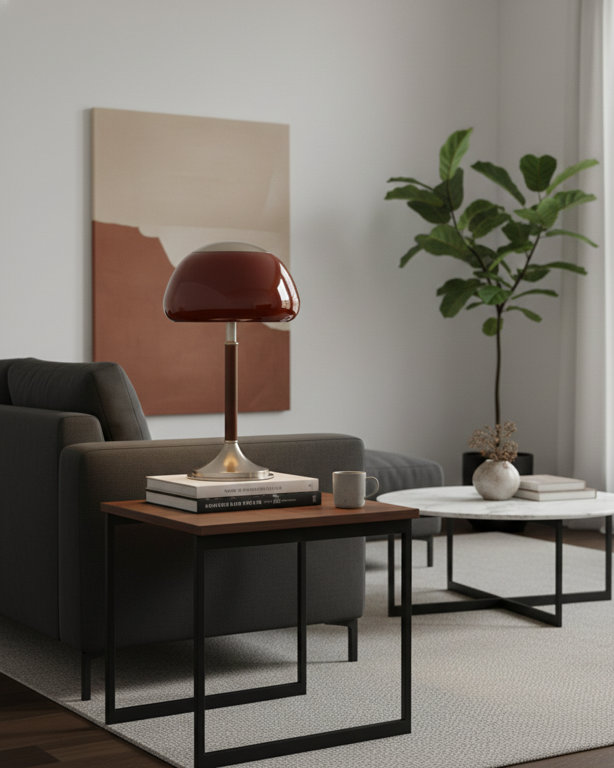 Brunello Mid-Century Wood Table Light