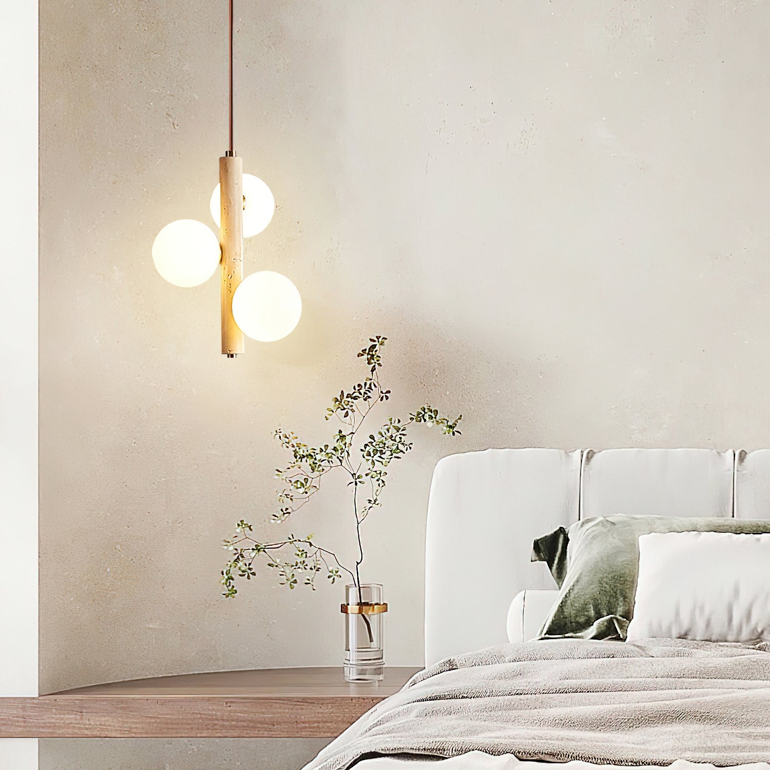 Aursorel Multi-Globe Travertine Pendant Light - Blowlighting