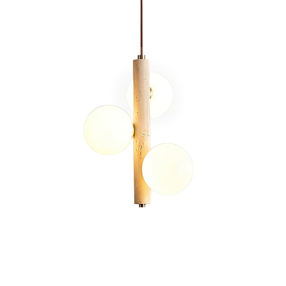 Aursorel Multi-Globe Travertine Pendant Light - Blowlighting