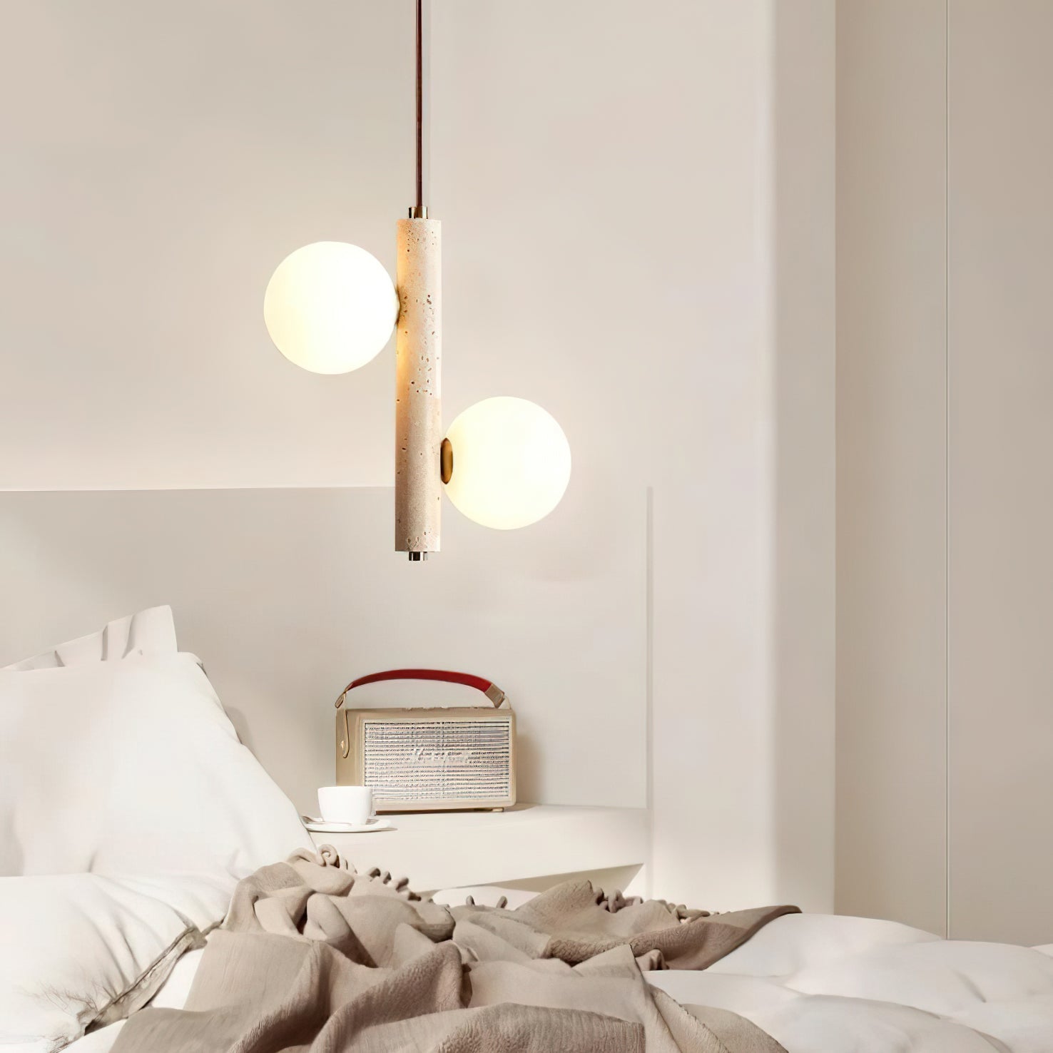 Aursorel Multi-Globe Travertine Pendant Light - Blowlighting